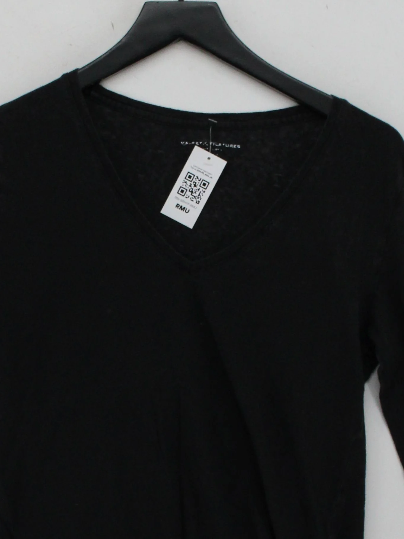 Majestic Filatures Women's Top M Black Linen with Elastane Basic - Image 3