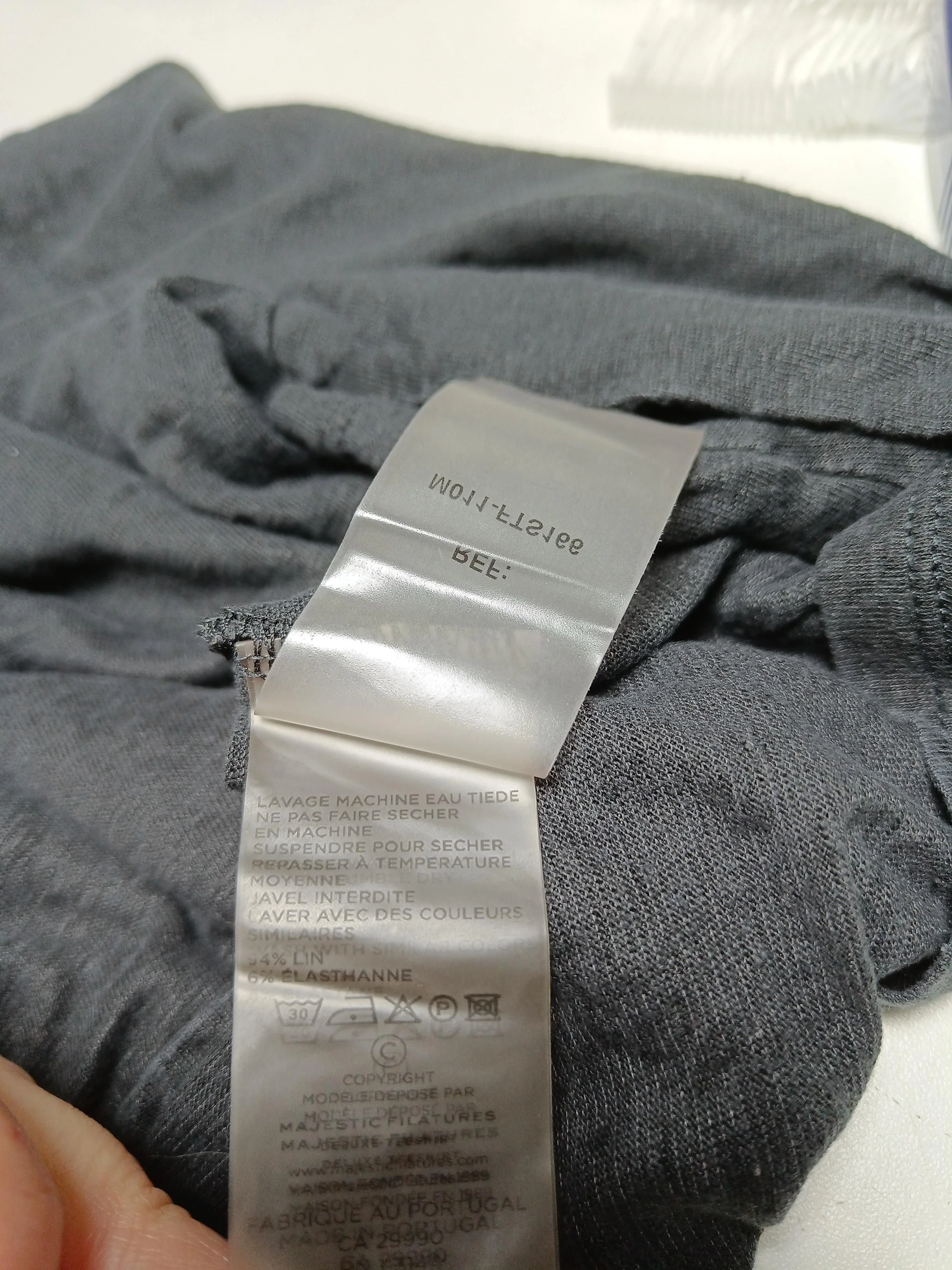 Majestic Filatures Women's Top M Black Linen with Elastane Basic - Image 6