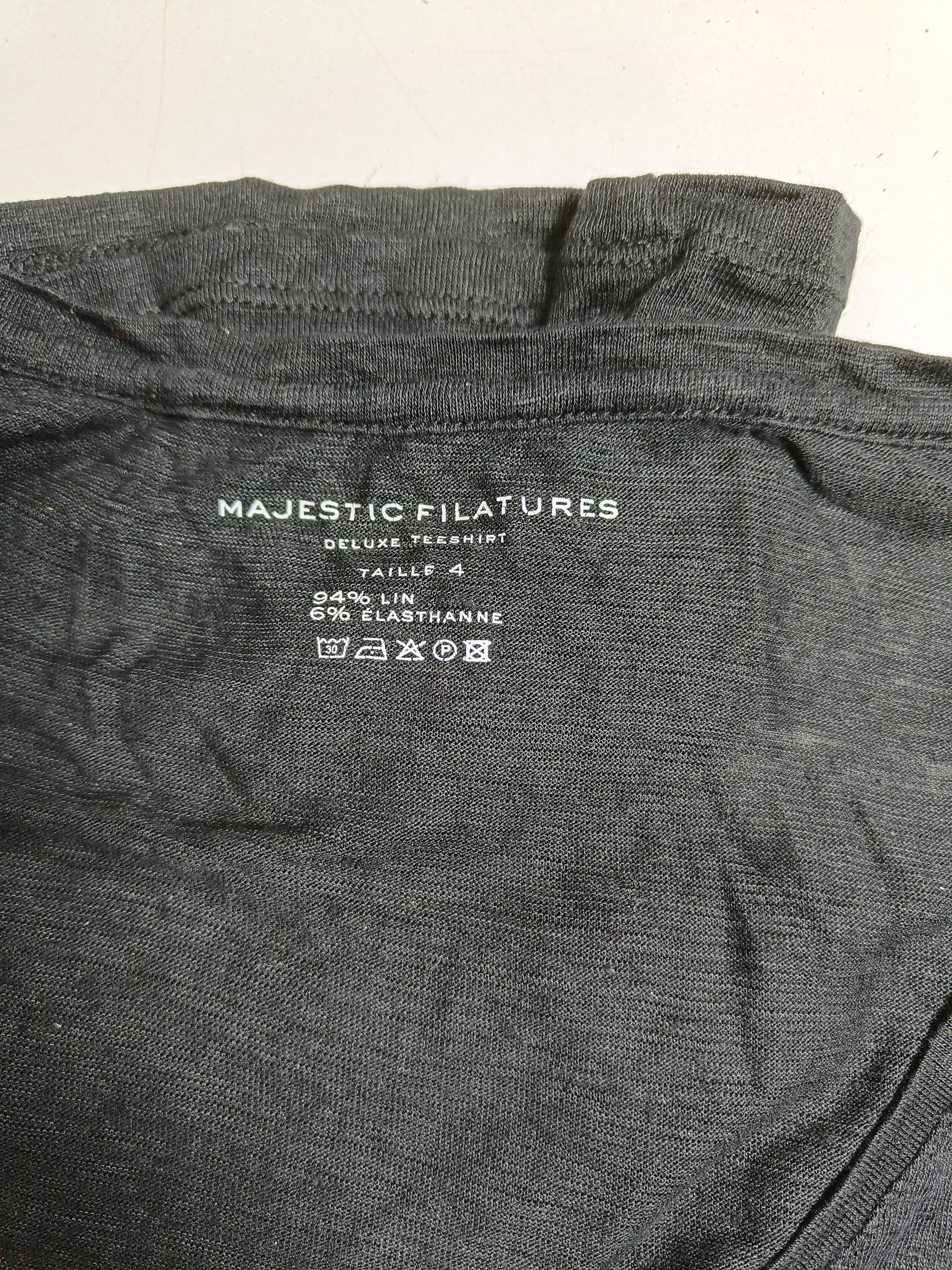 Majestic Filatures Women's Top UK 12 Black Linen with Elastane Basic - Image 5