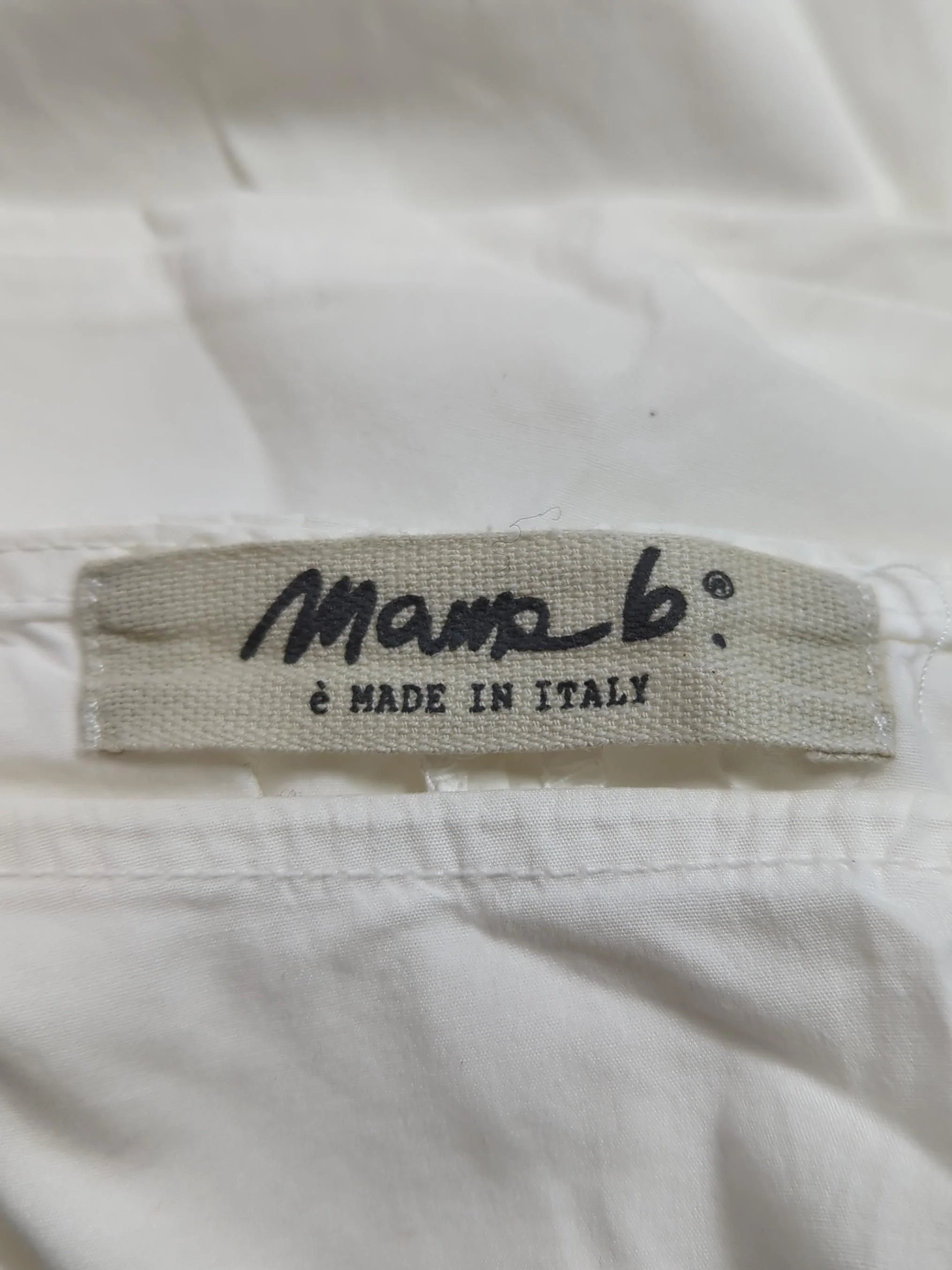Mama B. Women's Top S White Cotton with Elastane Short Sleeve Round Neck Basic - Image 5