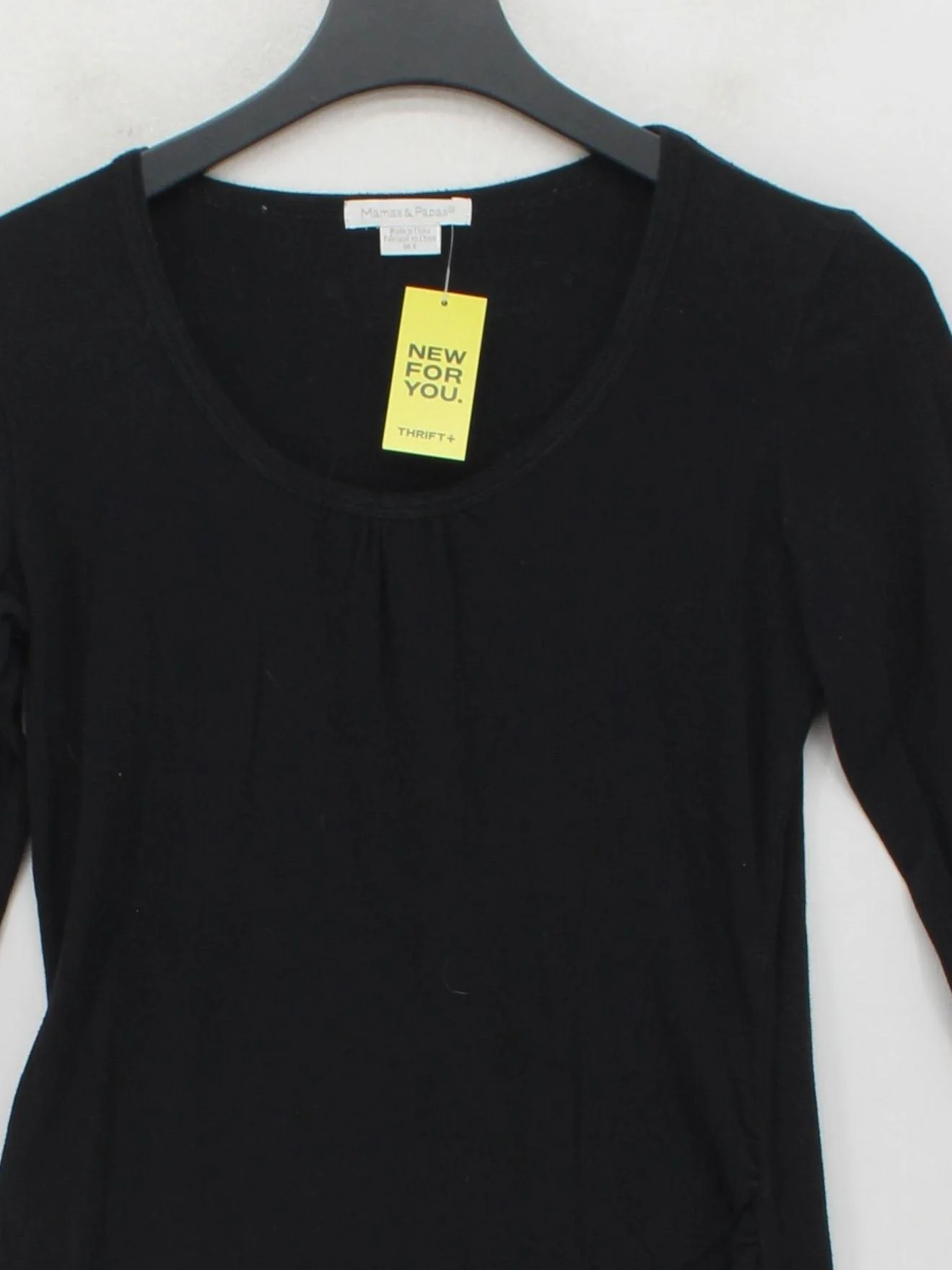 Mamas & Papas Women's Maternity Top UK 6 Black Cotton with Elastane Pullover - Image 3