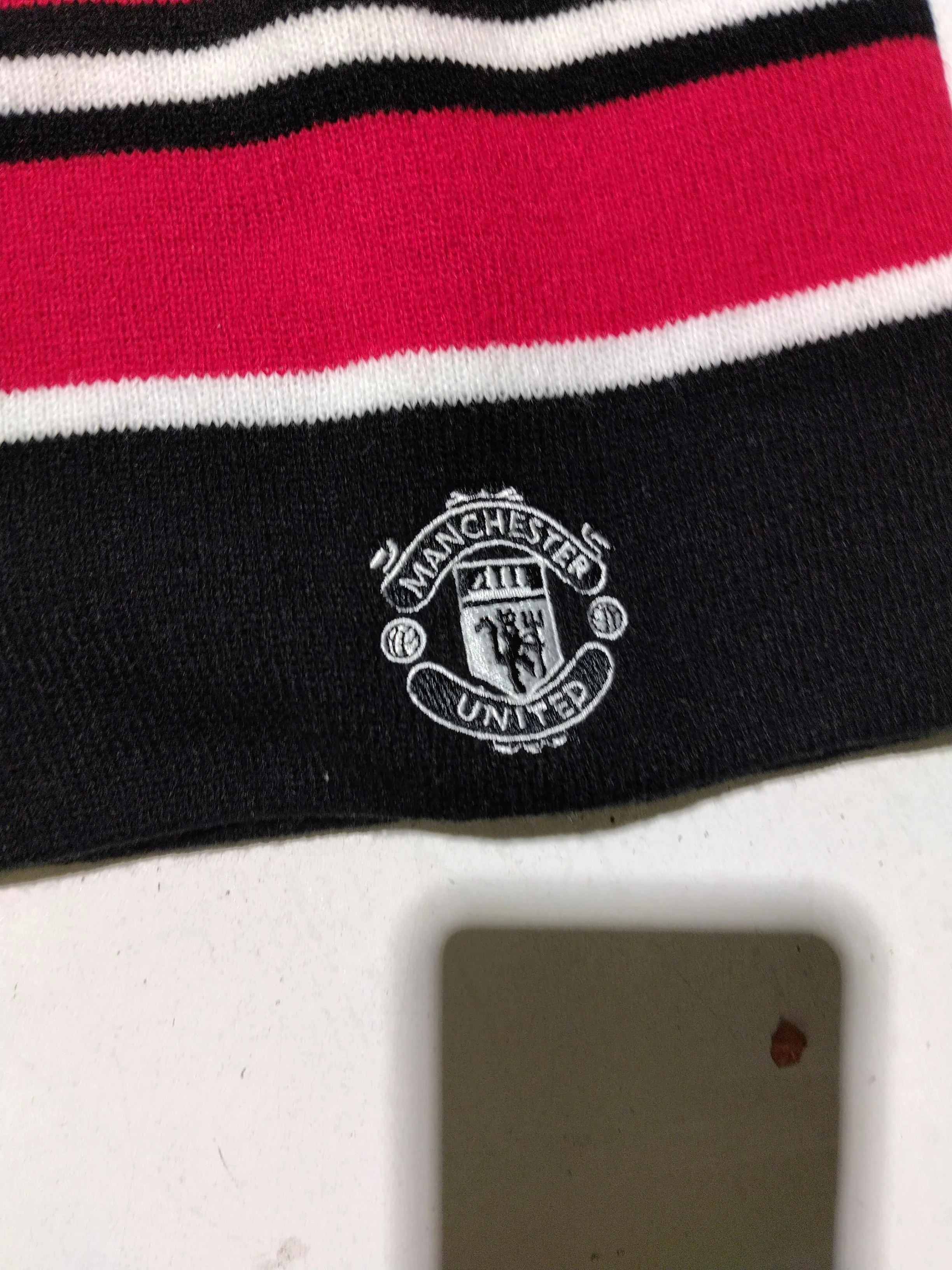Manchester United Men's Hat M Multi Striped 100% Other Beanie - Image 5