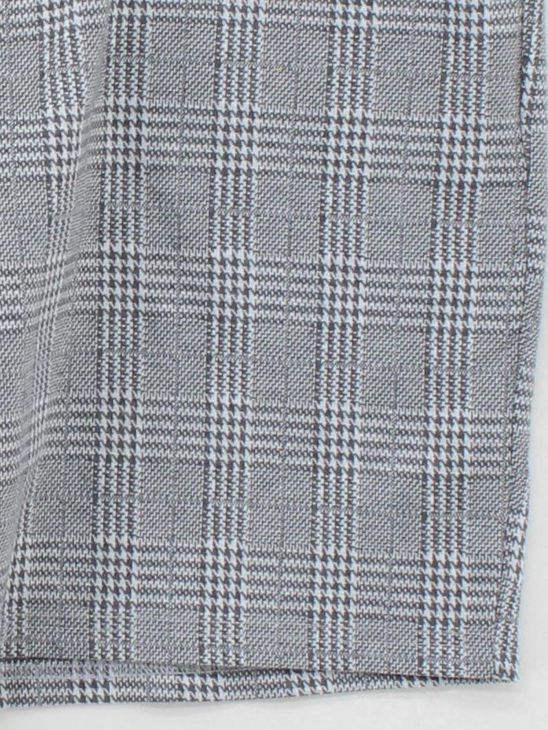 Maniere De Voir Men's Shorts XXL Grey Checkered Polyester with Spandex Chino - Image 4