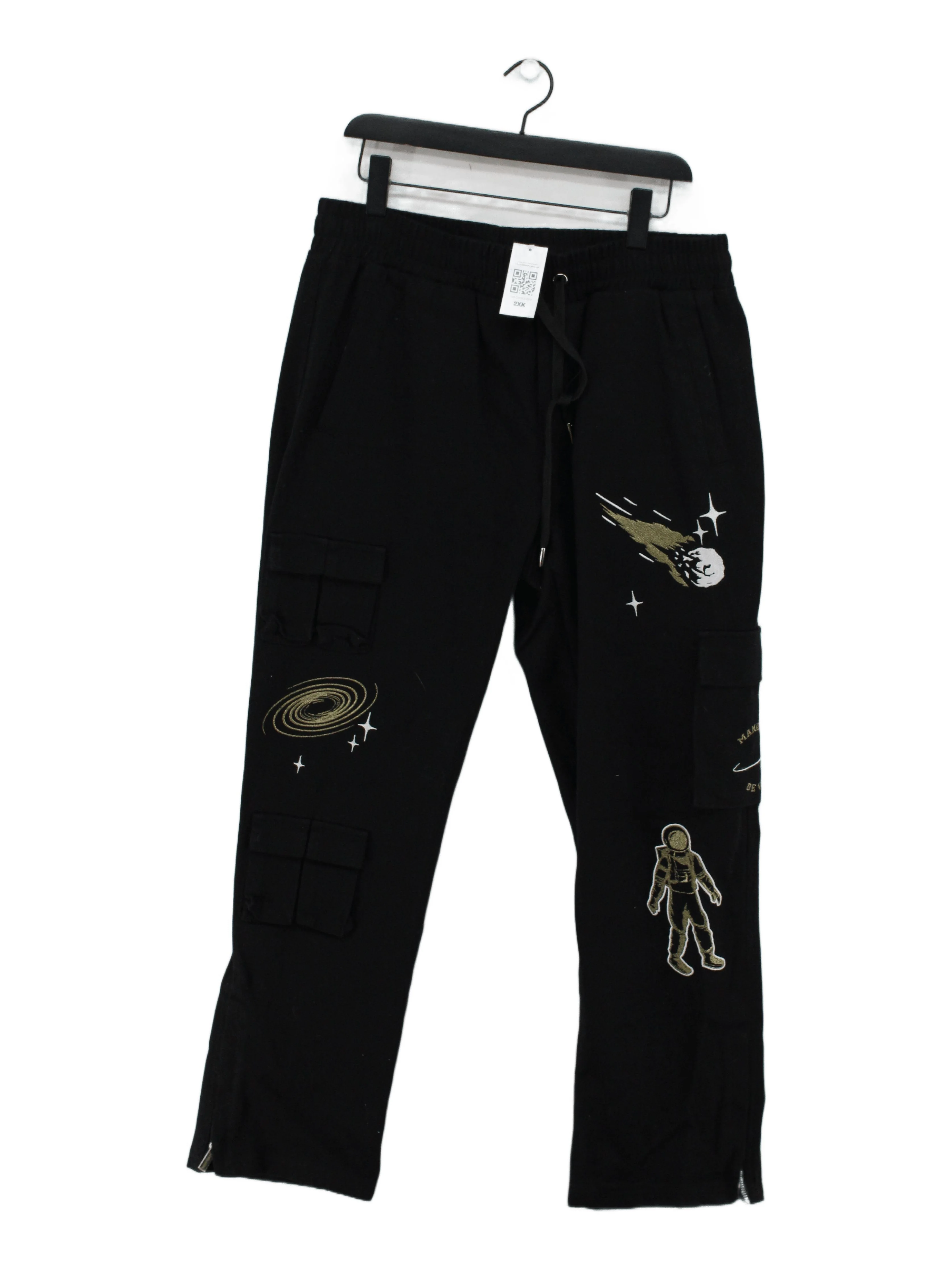 Maniere De Voir Men's Sports Bottoms L Black 100% Cotton Sweatpants