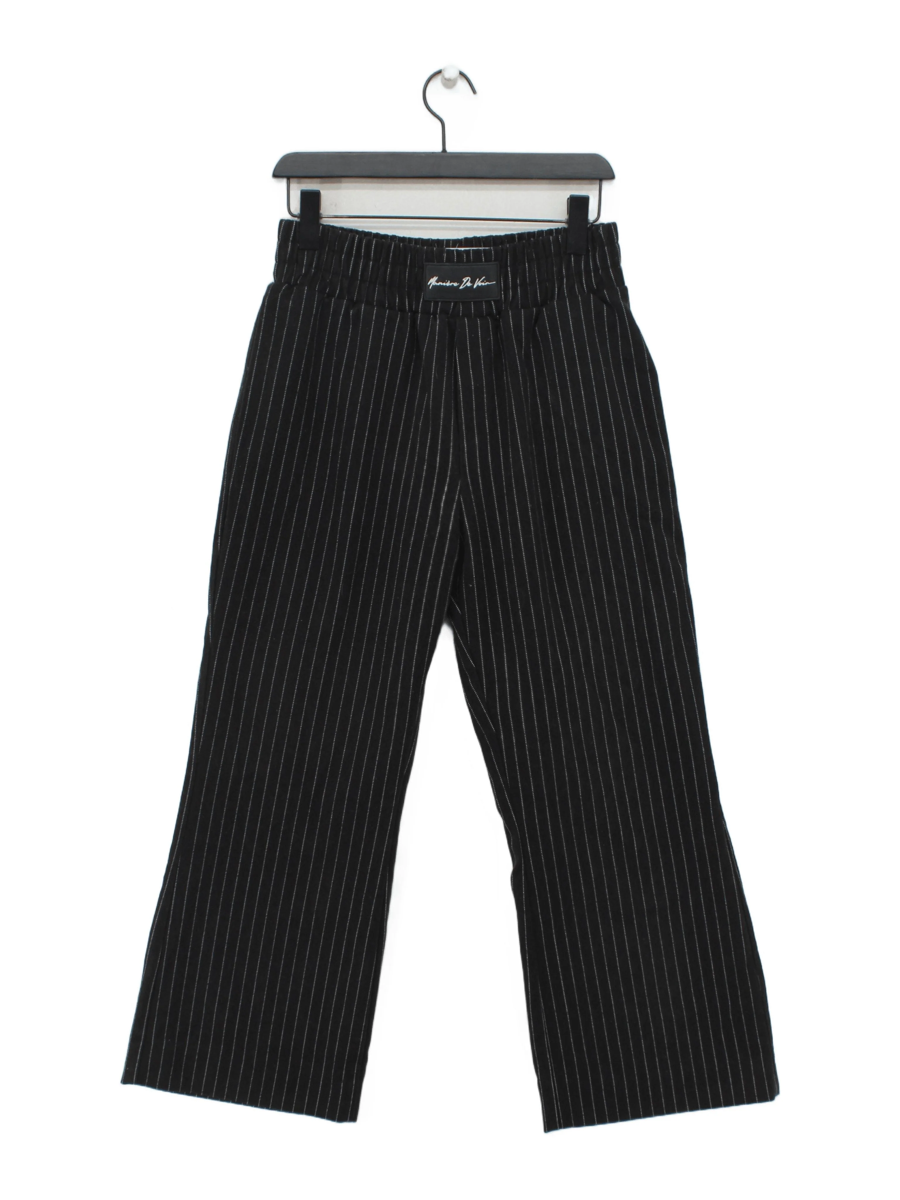 Maniere De Voir Women's Trousers UK 10 Black Polyester with Elastane Chino