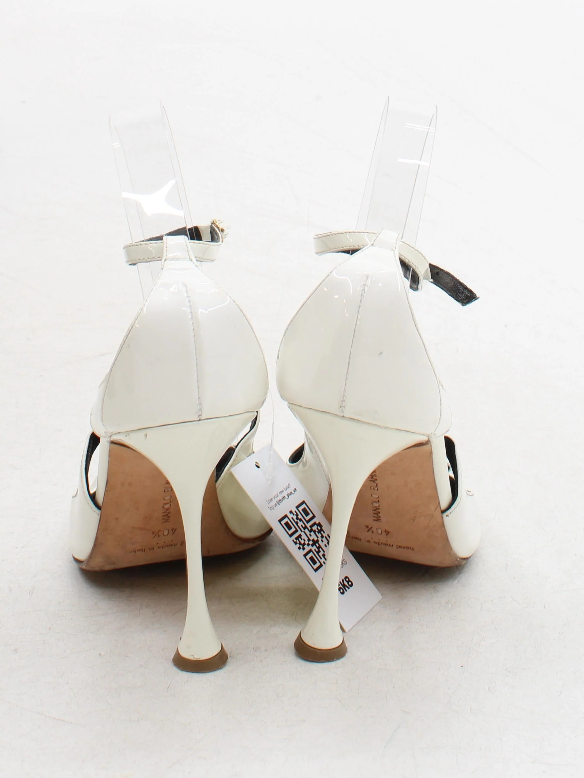 Manolo Blahnik Women's Heels UK 6.5 White 100% Leather Court - Image 3