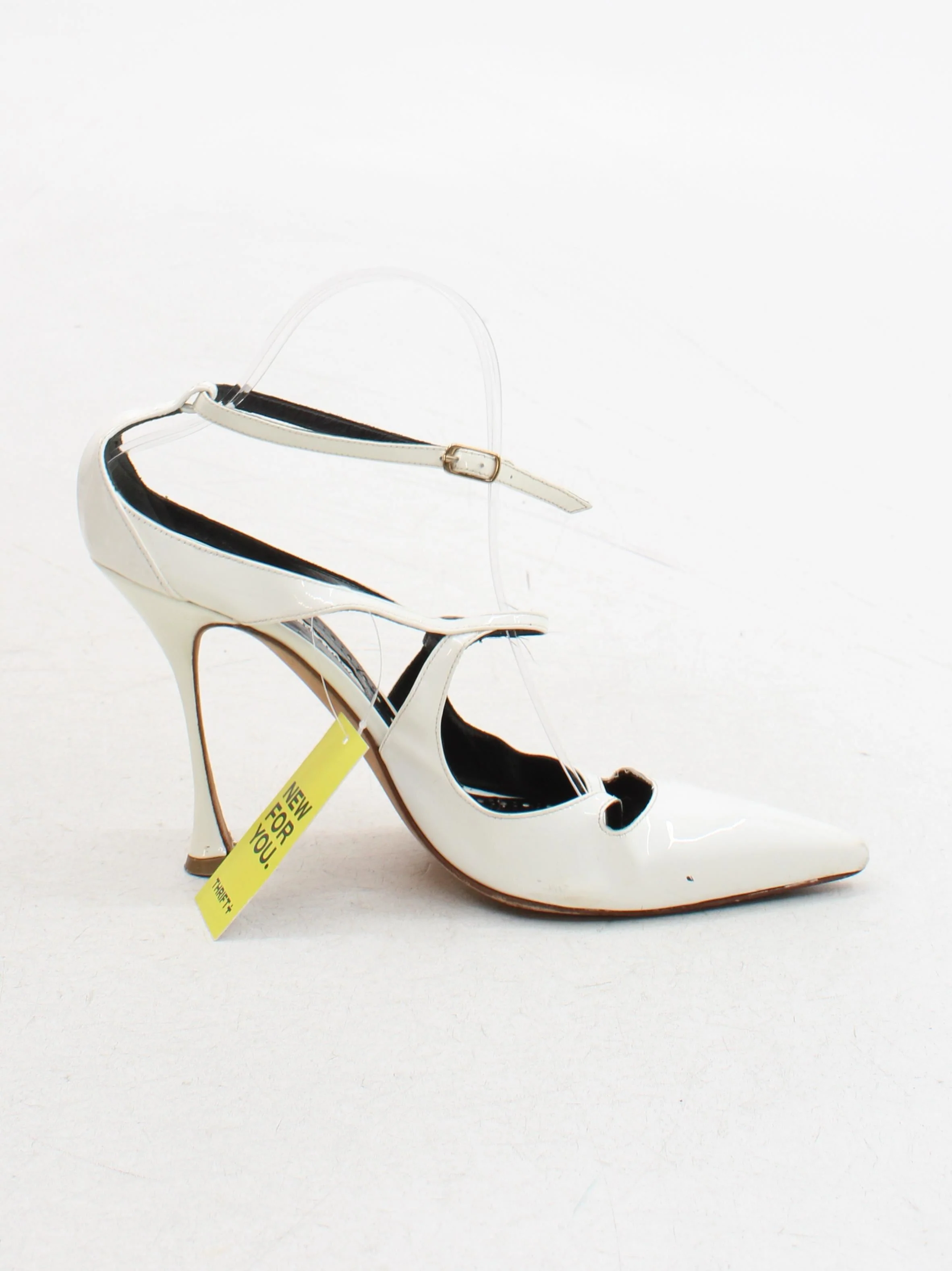 Manolo Blahnik Women's Heels UK 6.5 White 100% Leather Court - Image 5