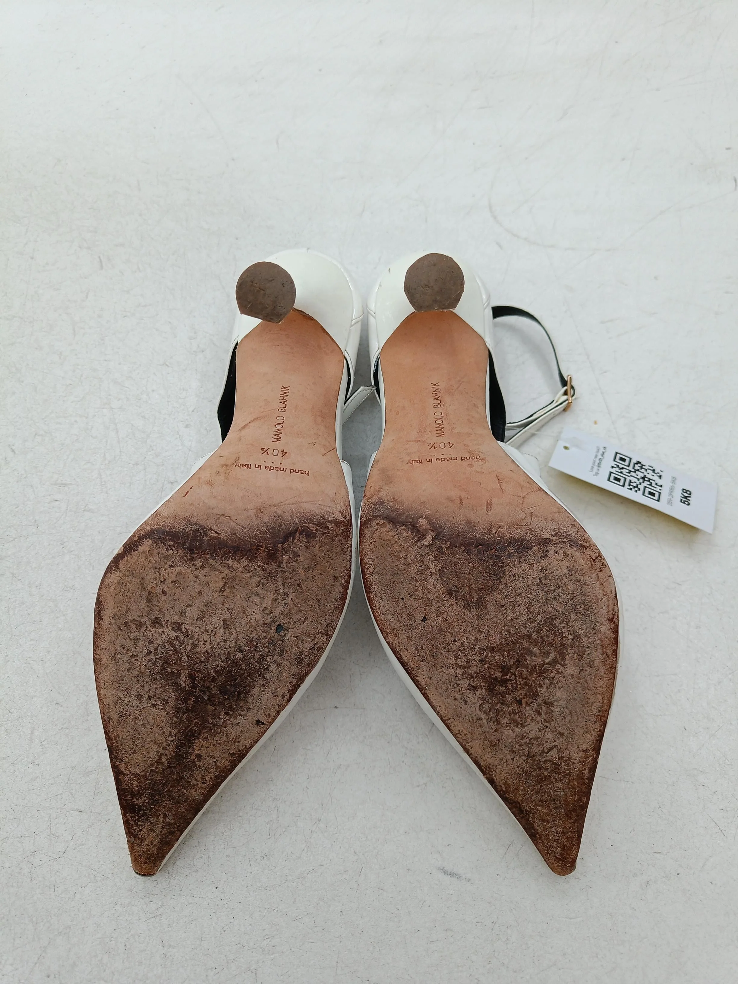 Manolo Blahnik Women's Heels UK 6.5 White 100% Leather Court - Image 7