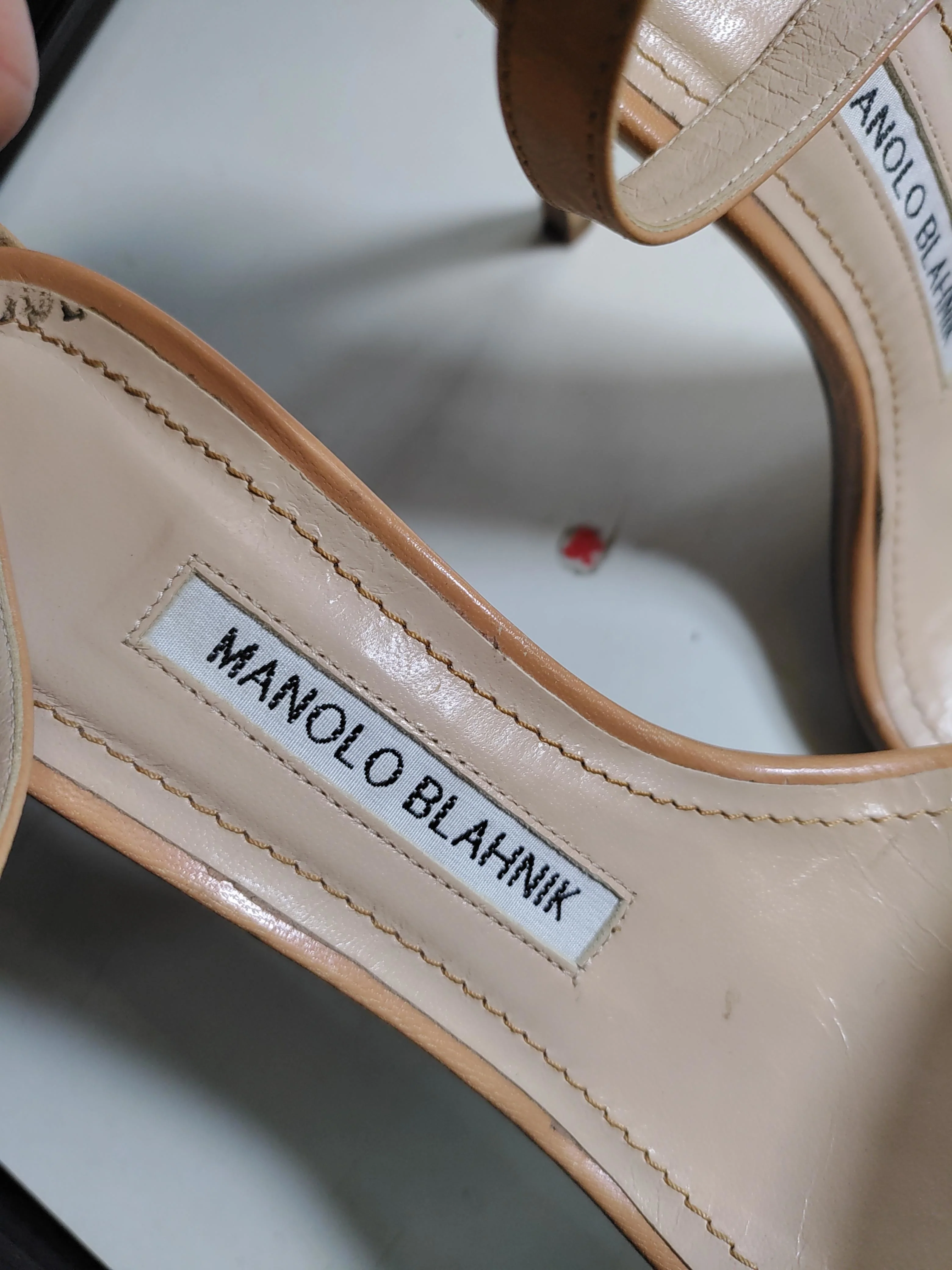 Manolo Blahnik Women's Sandals UK 3 Tan Leather with Other Strappy - Image 9