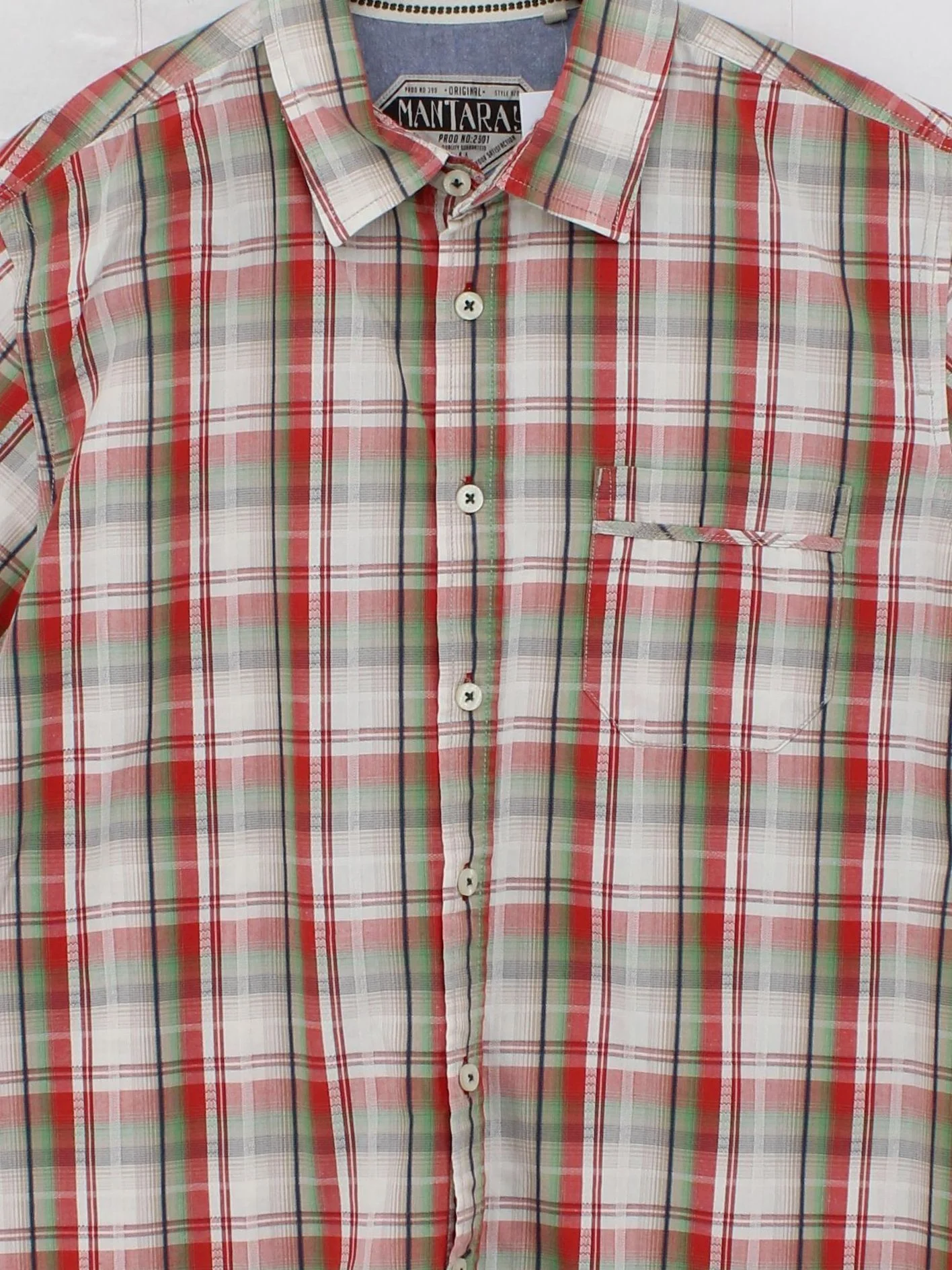 Mantaray Men's Shirt L Multi Checkered 100% Cotton Basic - Image 3
