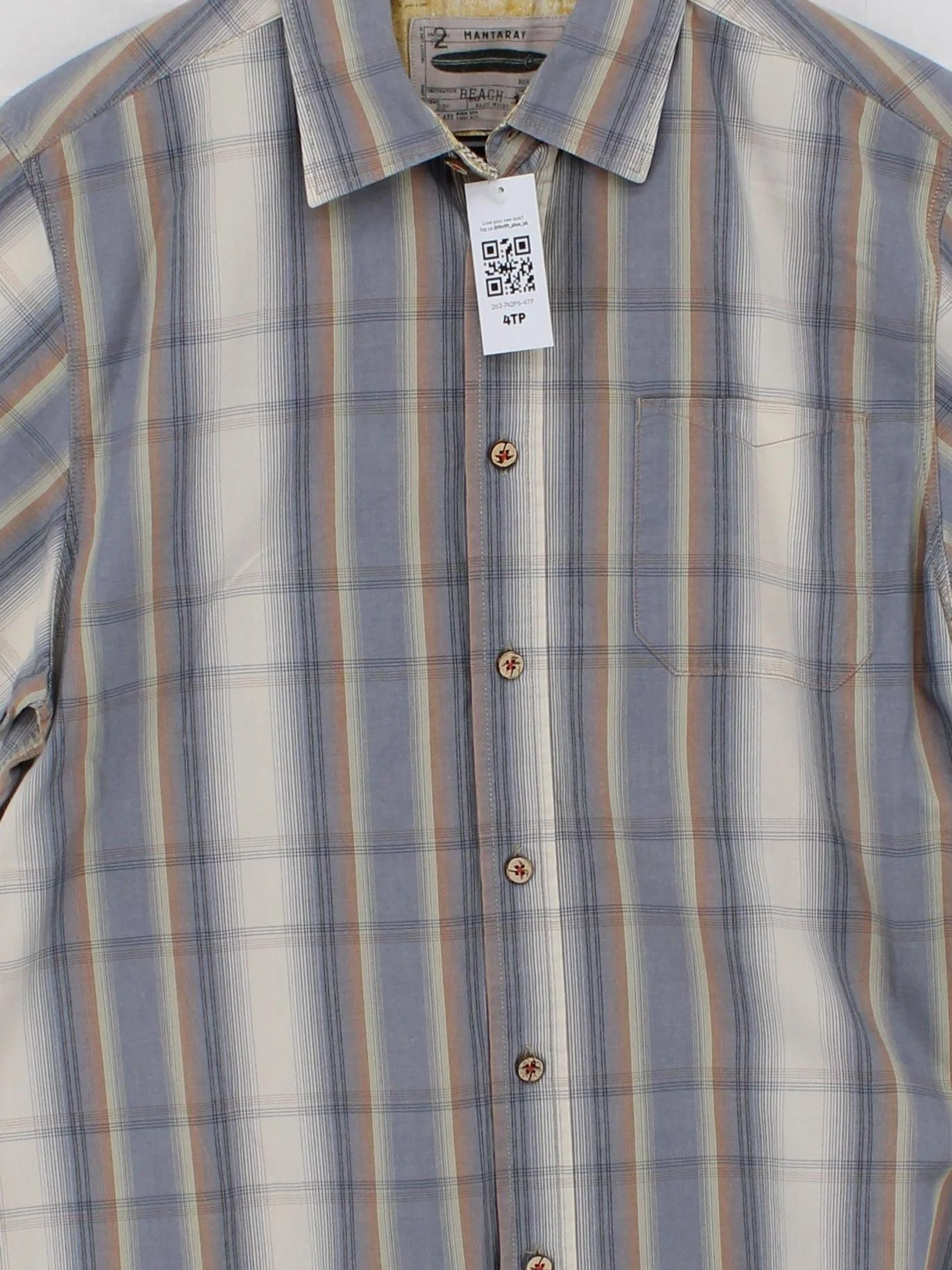 Mantaray Men's Shirt M Multi Checkered 100% Other Basic - Image 3