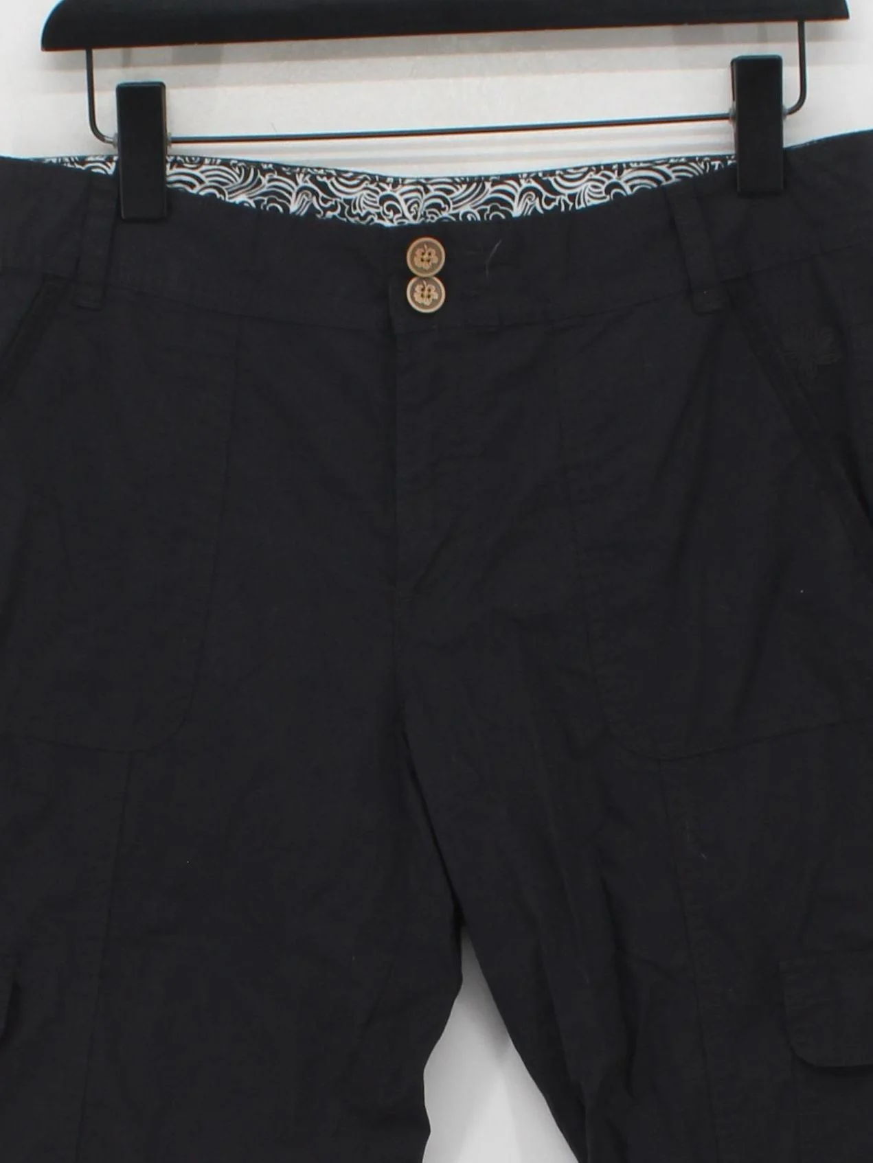 Mantaray Men's Shorts L Black Graphic 100% Cotton Cargo - Image 3