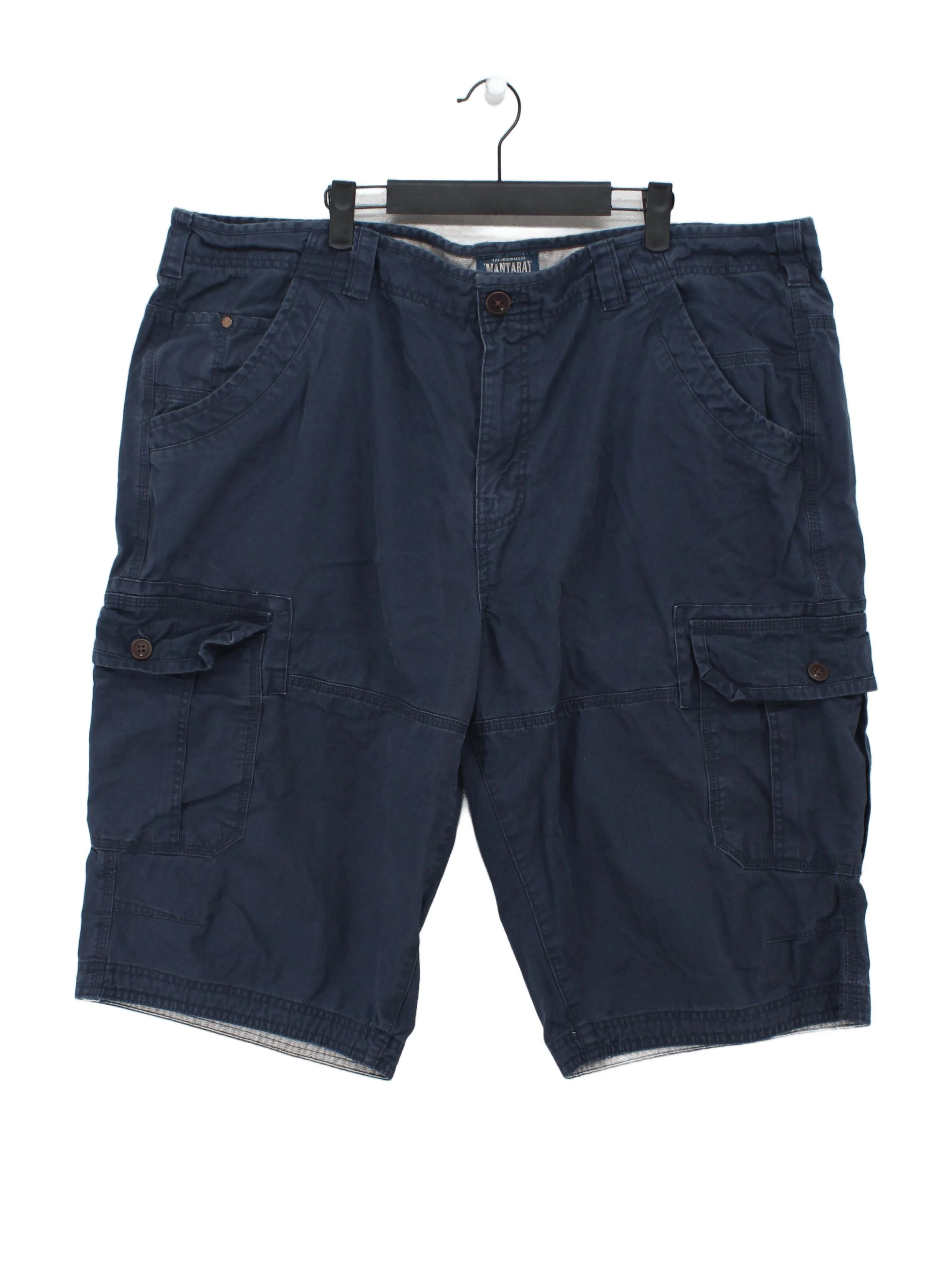 Mantaray Men's Shorts W 46 in Blue 100% Cotton Cargo