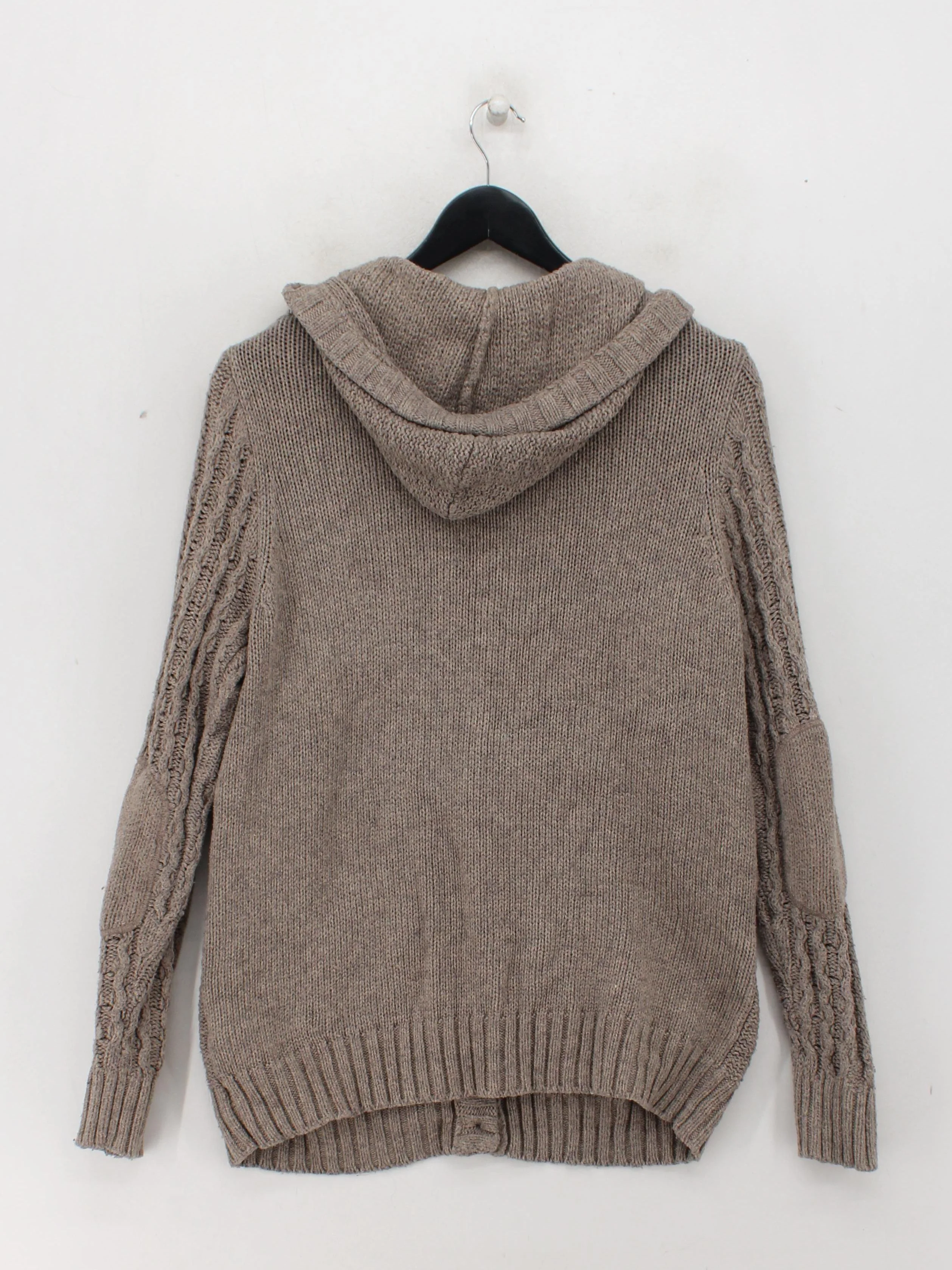 Mantaray Women's Hoodie UK 18 Brown Cotton with Nylon, Wool Pullover - Image 2