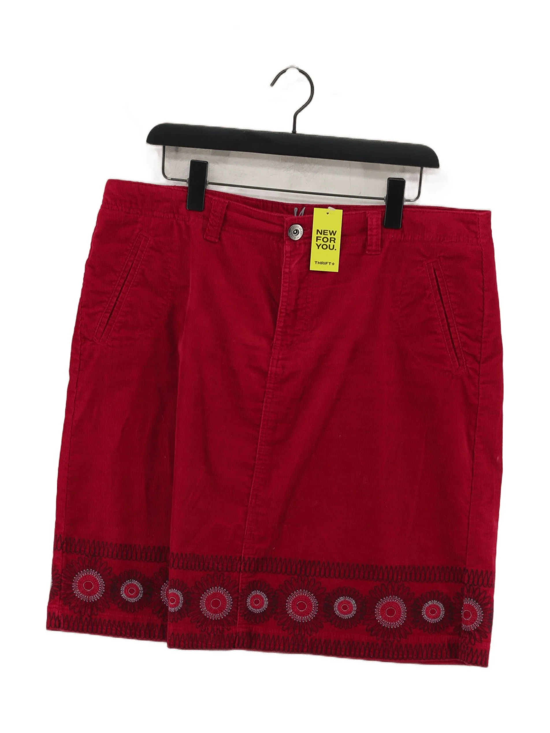 Mantaray Women's Mini Skirt UK 16 Red 100% Cotton Short Mini