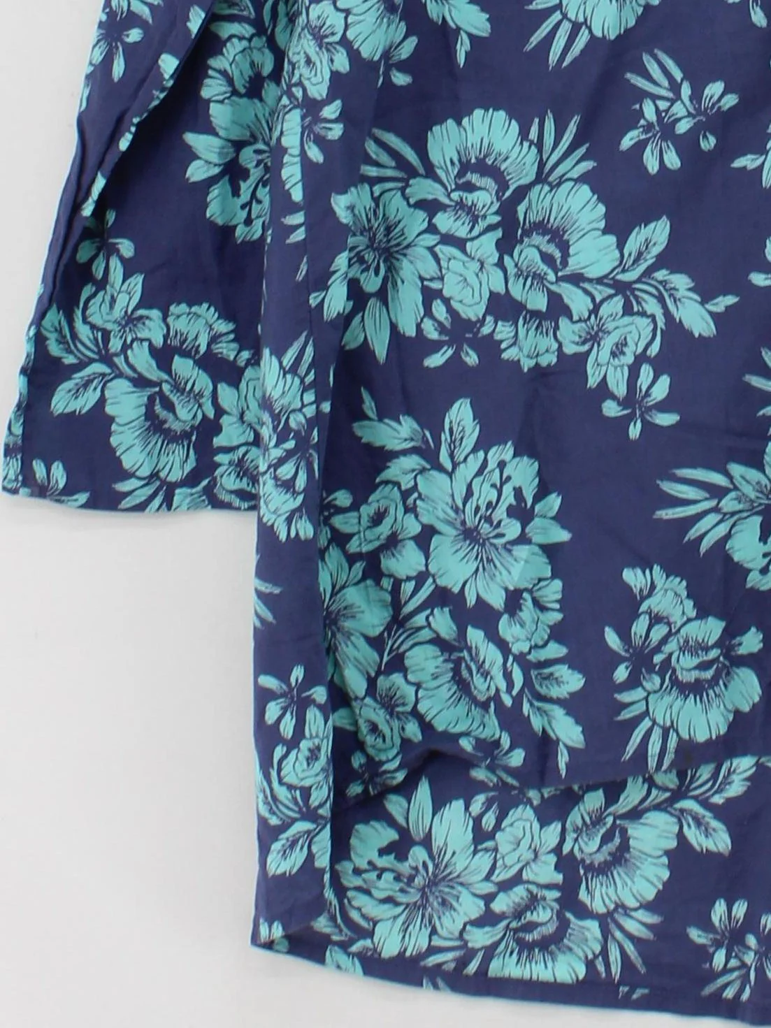 Mantaray Women's Shirt S Blue Floral 100% Cotton Long Sleeve Collared Basic - Image 4