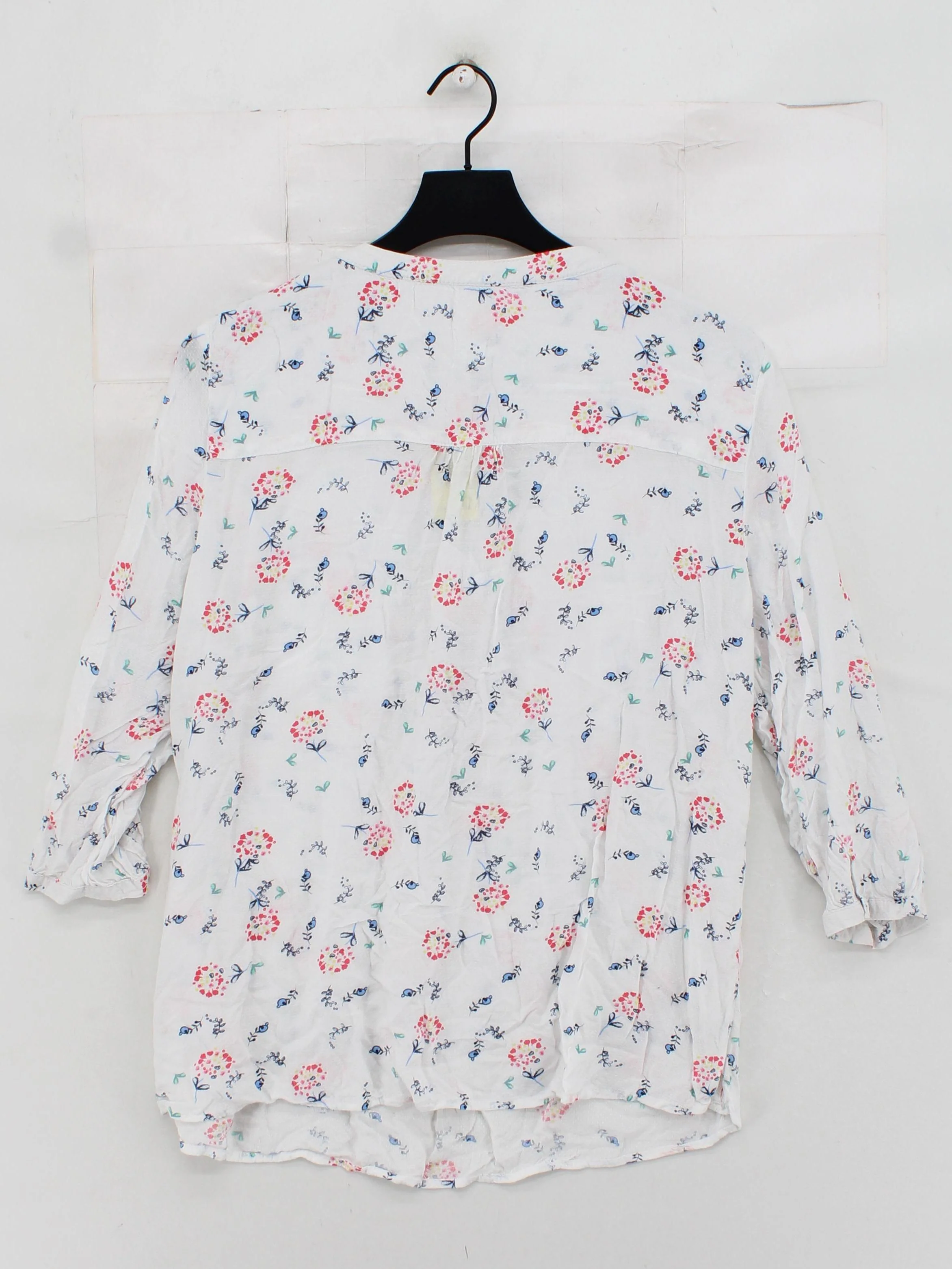 Mantaray Women's Shirt UK 18 White Floral 100% Other 3/4 Sleeve Collared Basic - Image 2