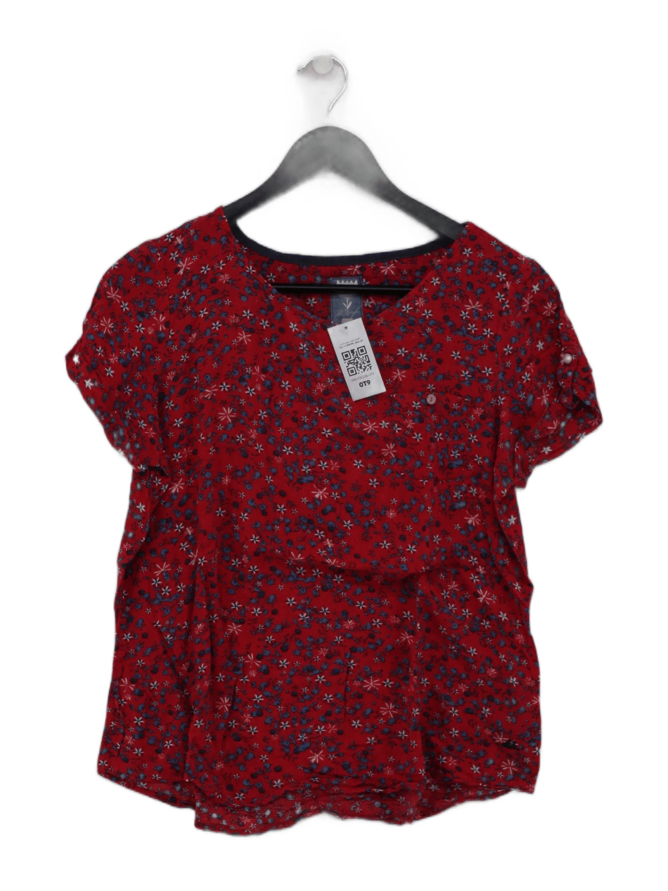Mantaray Women's T-Shirt UK 12 Red 100% Viscose Basic