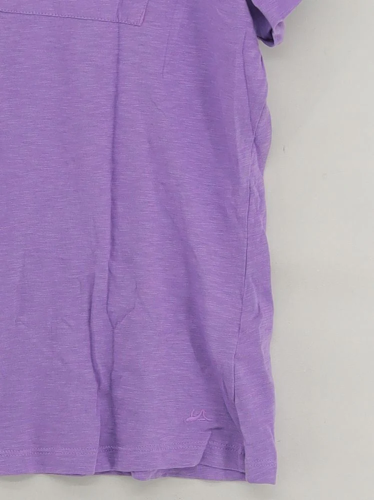 Mantaray Women's T-Shirt UK 20 Purple 100% Cotton Short Sleeve V-Neck Basic - Image 4