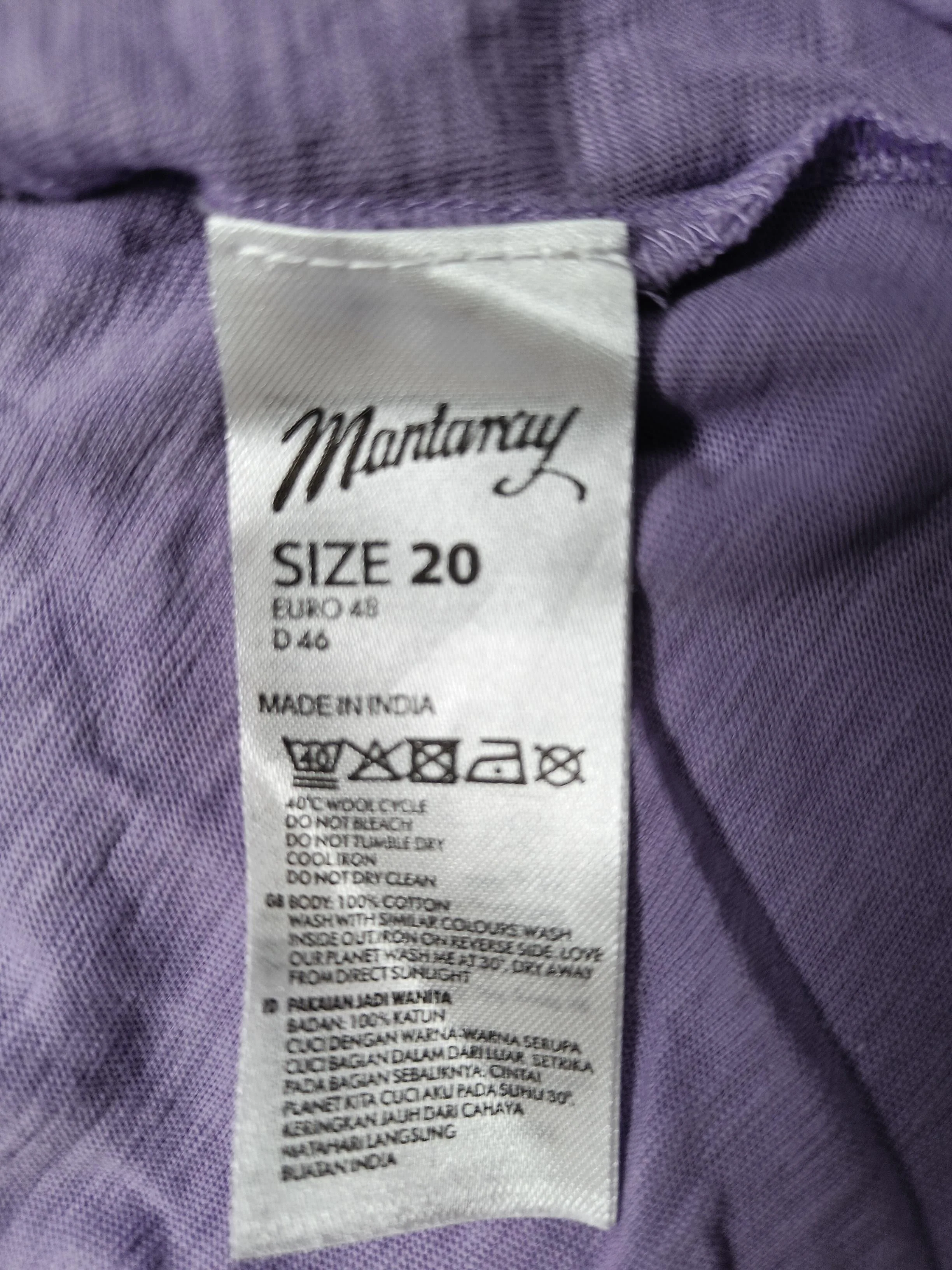 Mantaray Women's T-Shirt UK 20 Purple 100% Cotton Short Sleeve V-Neck Basic - Image 6