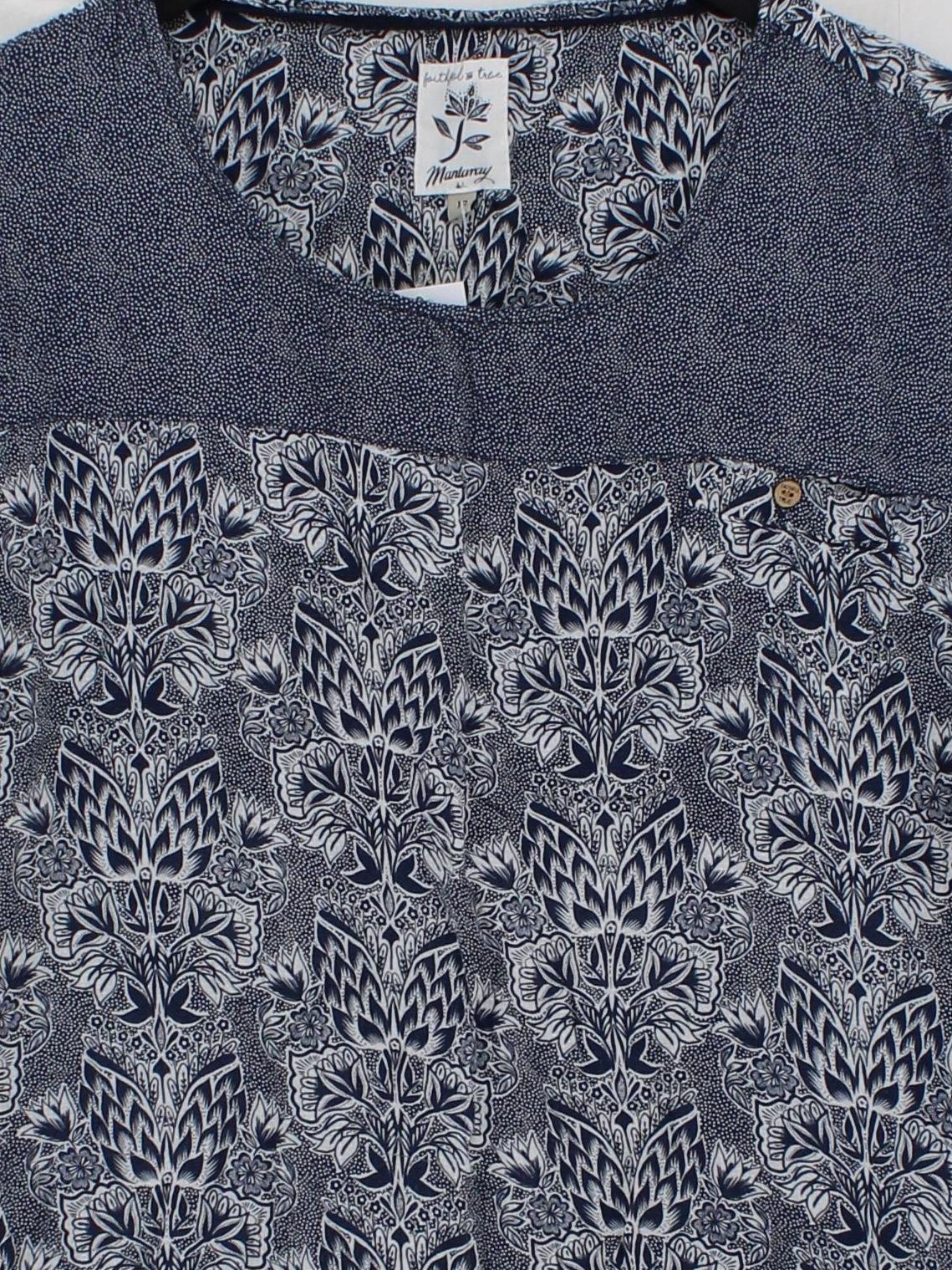 Mantaray Women's Top UK 16 Blue 100% Viscose Basic - Image 3
