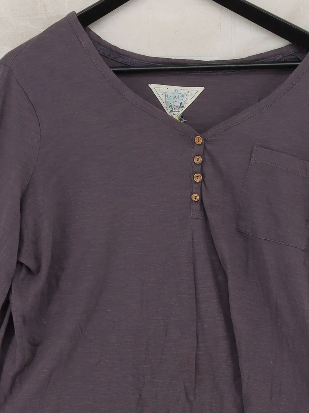Mantaray Women's Top UK 22 Multi 100% Cotton Long Sleeve V-Neck Basic - Image 3