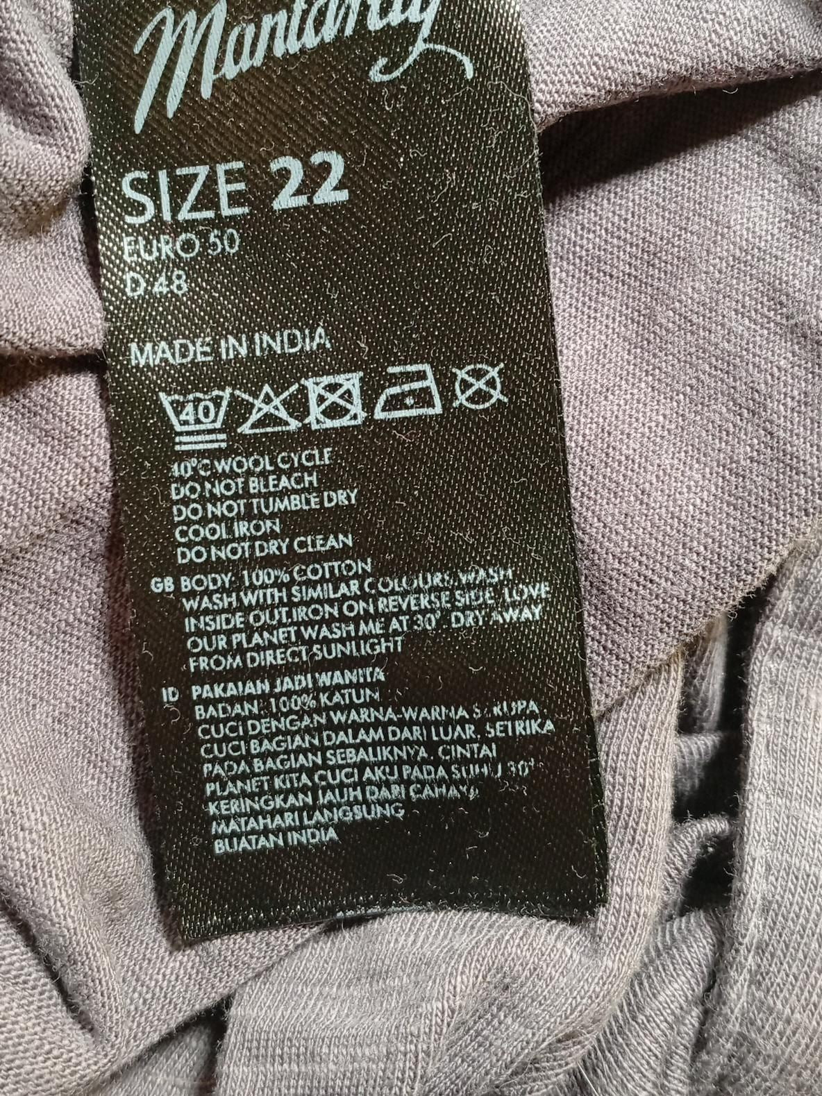 Mantaray Women's Top UK 22 Multi 100% Cotton Long Sleeve V-Neck Basic - Image 6