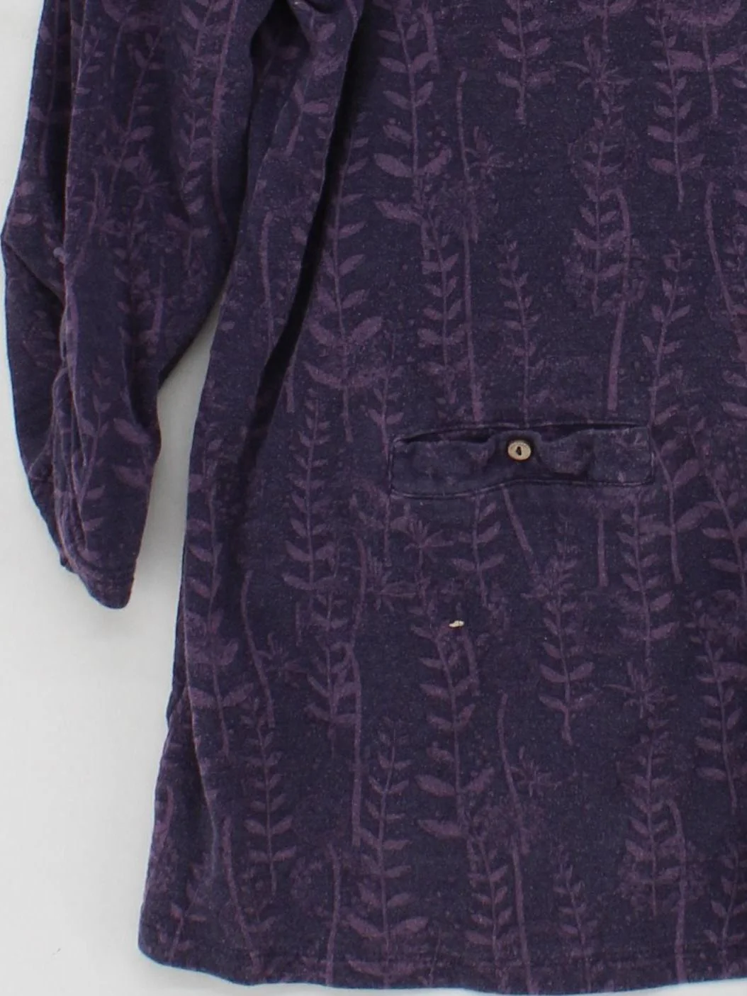Mantaray Women's Top XXL Purple Floral 100% Cotton 3/4 Sleeve Round Neck Tunic - Image 4