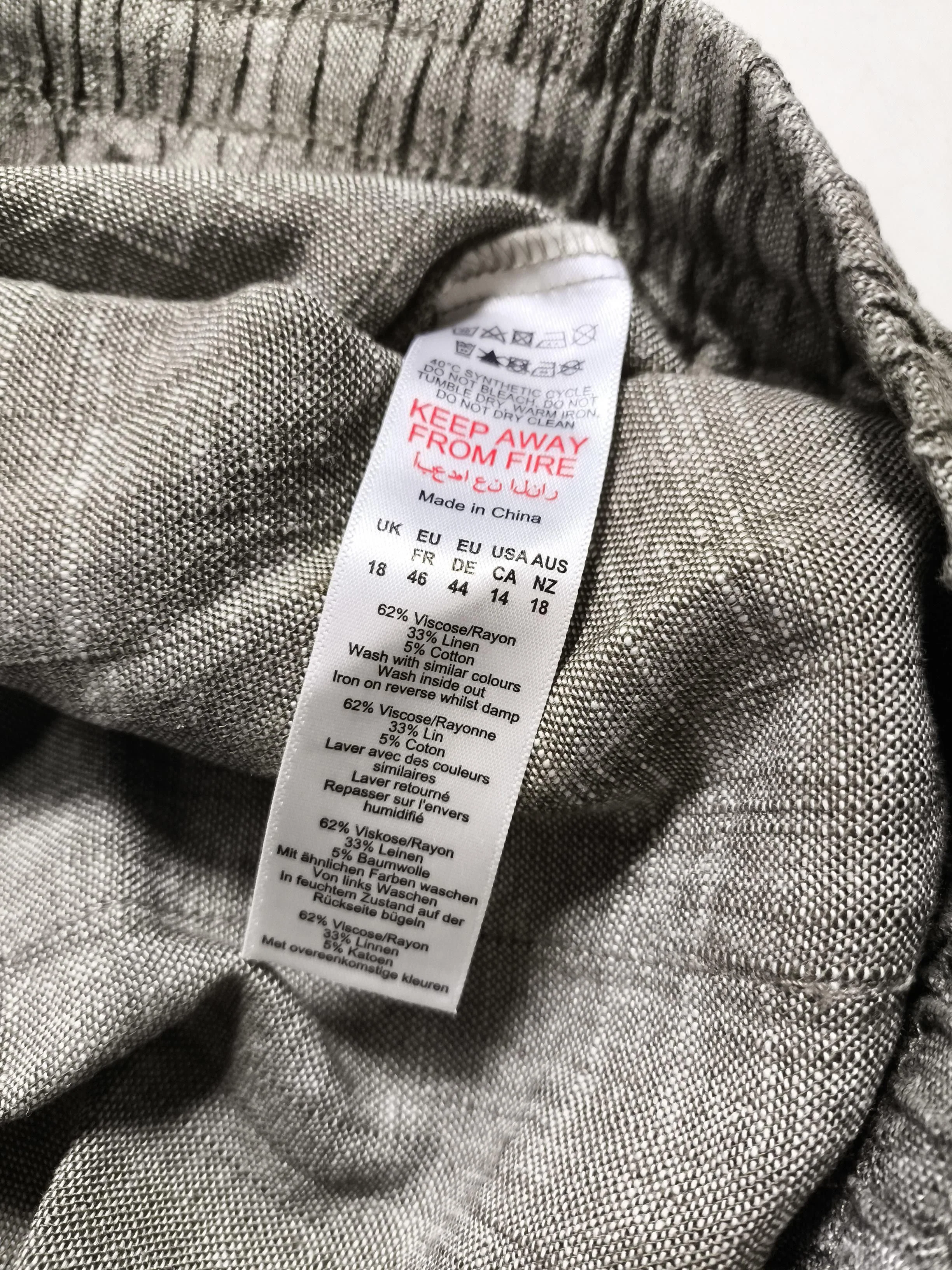 Mantaray Women's Trousers UK 18 Grey Viscose with Linen, Cotton Sweatpants - Image 6