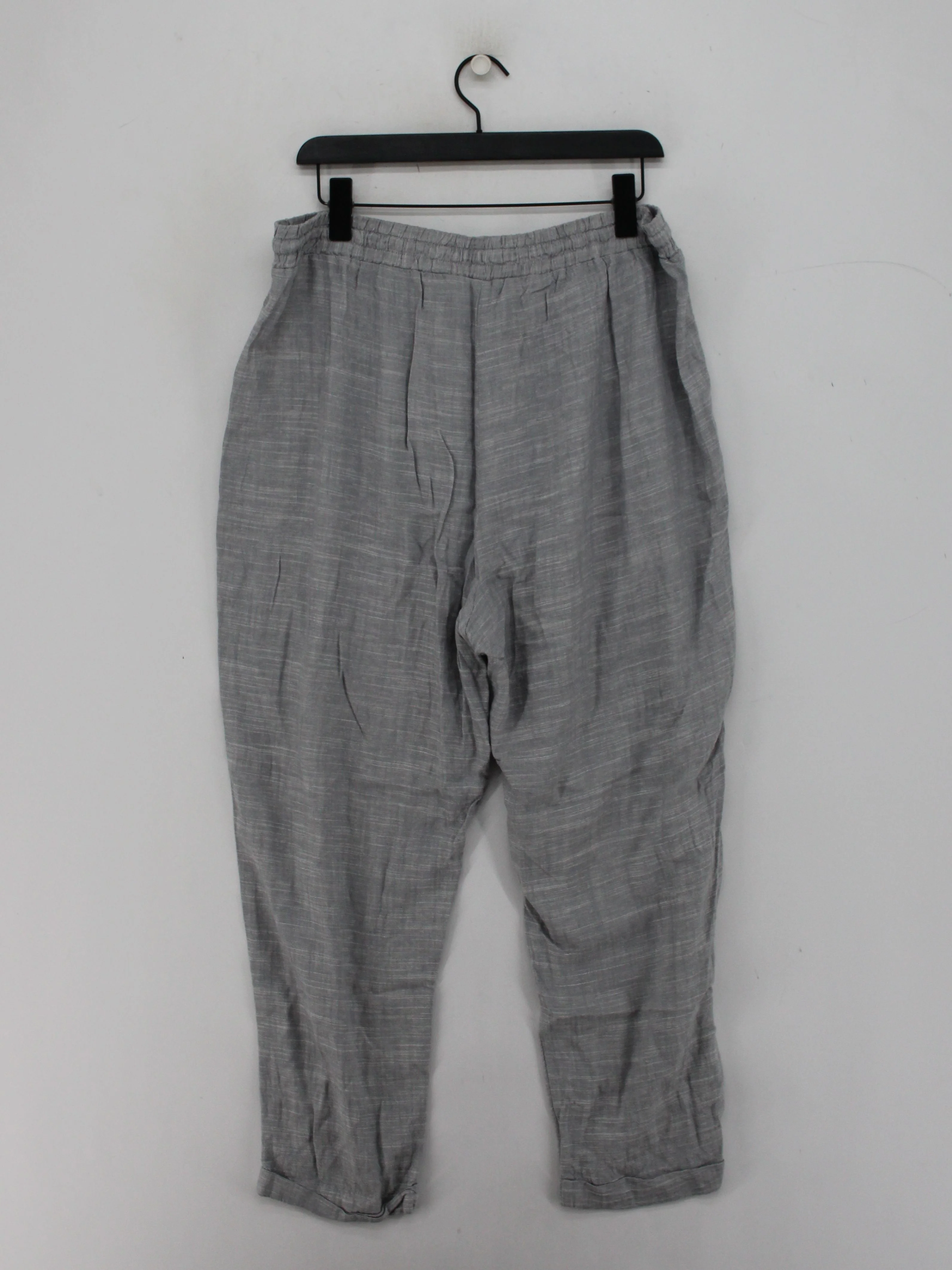 Mantaray Women's Trousers UK 18 Grey Viscose with Linen, Cotton Tapered Capri - Image 2