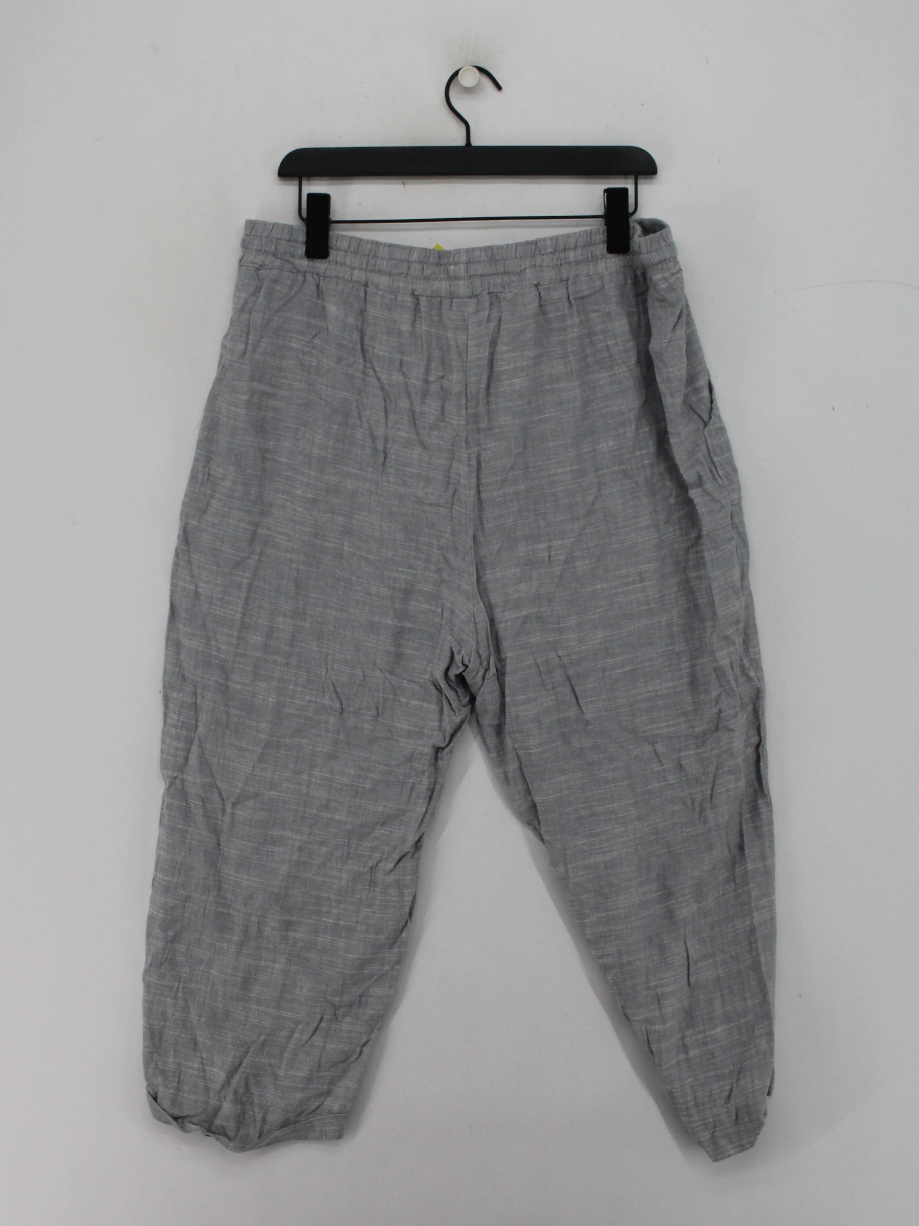 Mantaray Women's Trousers UK 18 Grey Viscose with Linen, Cotton Wide-Leg Capri - Image 2
