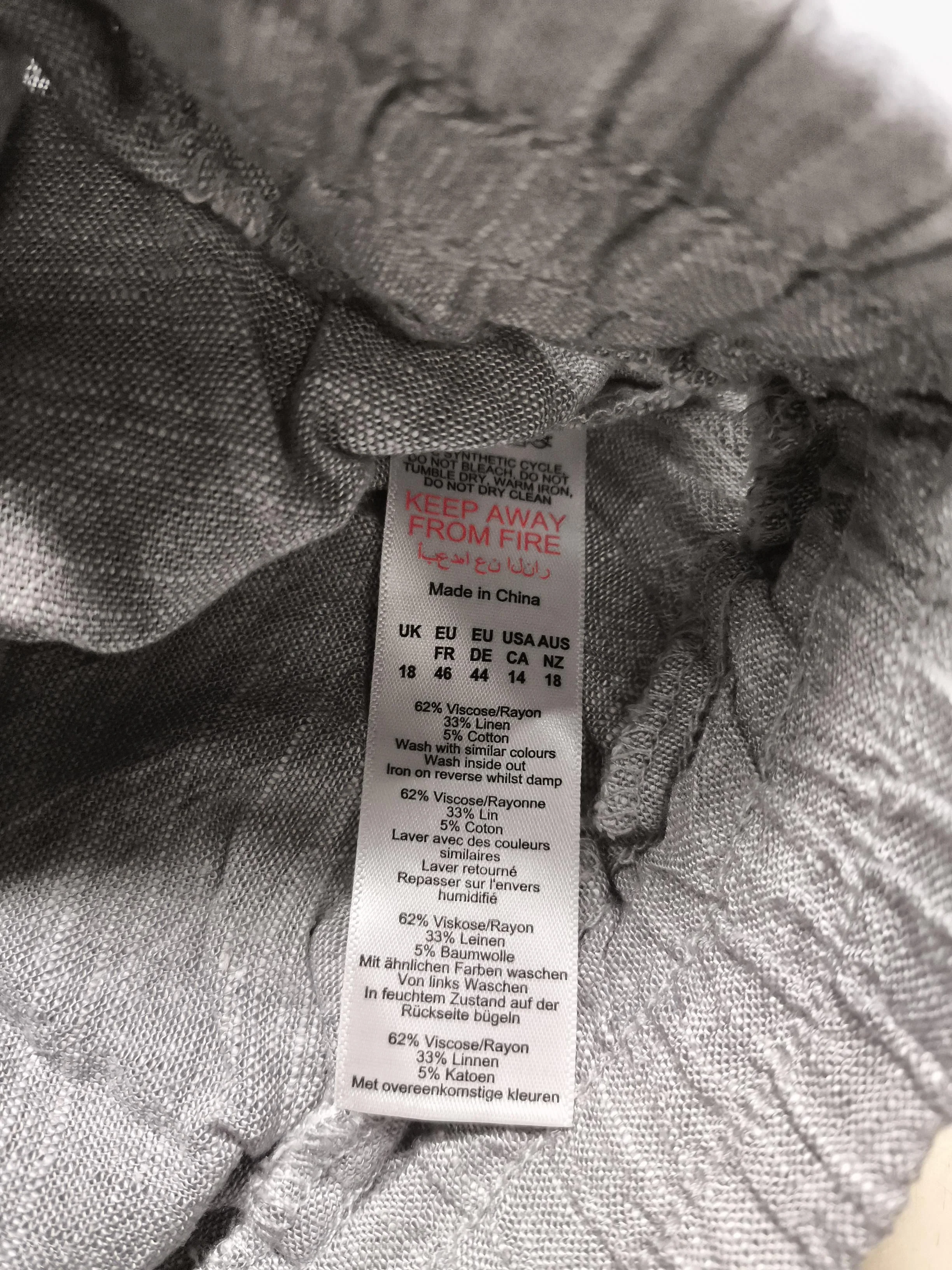 Mantaray Women's Trousers UK 18 Grey Viscose with Linen, Cotton Wide-Leg Capri - Image 6