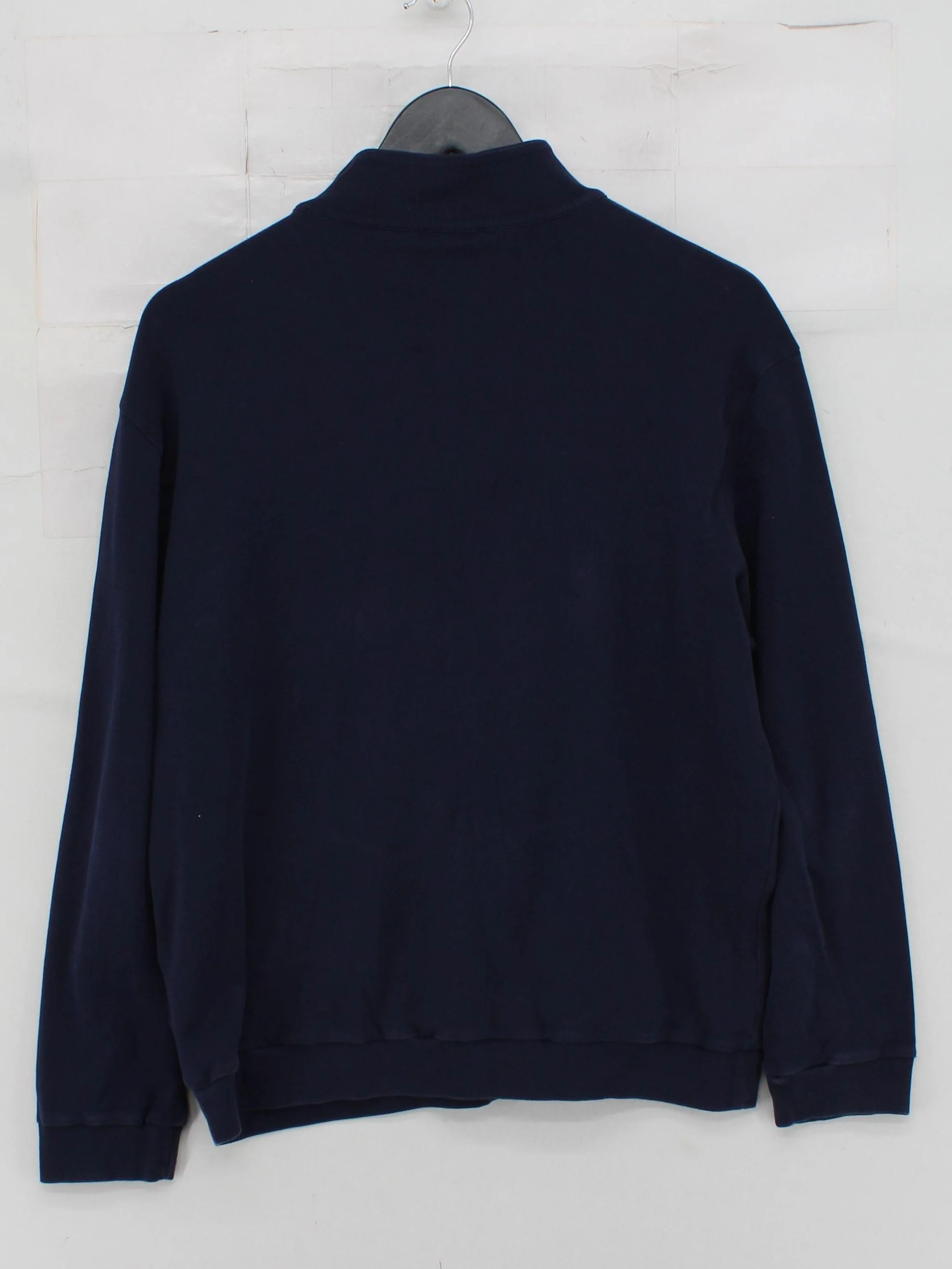 Marbas Men's Jumper M Blue 100% Cotton Mock Neck Pullover - Image 2