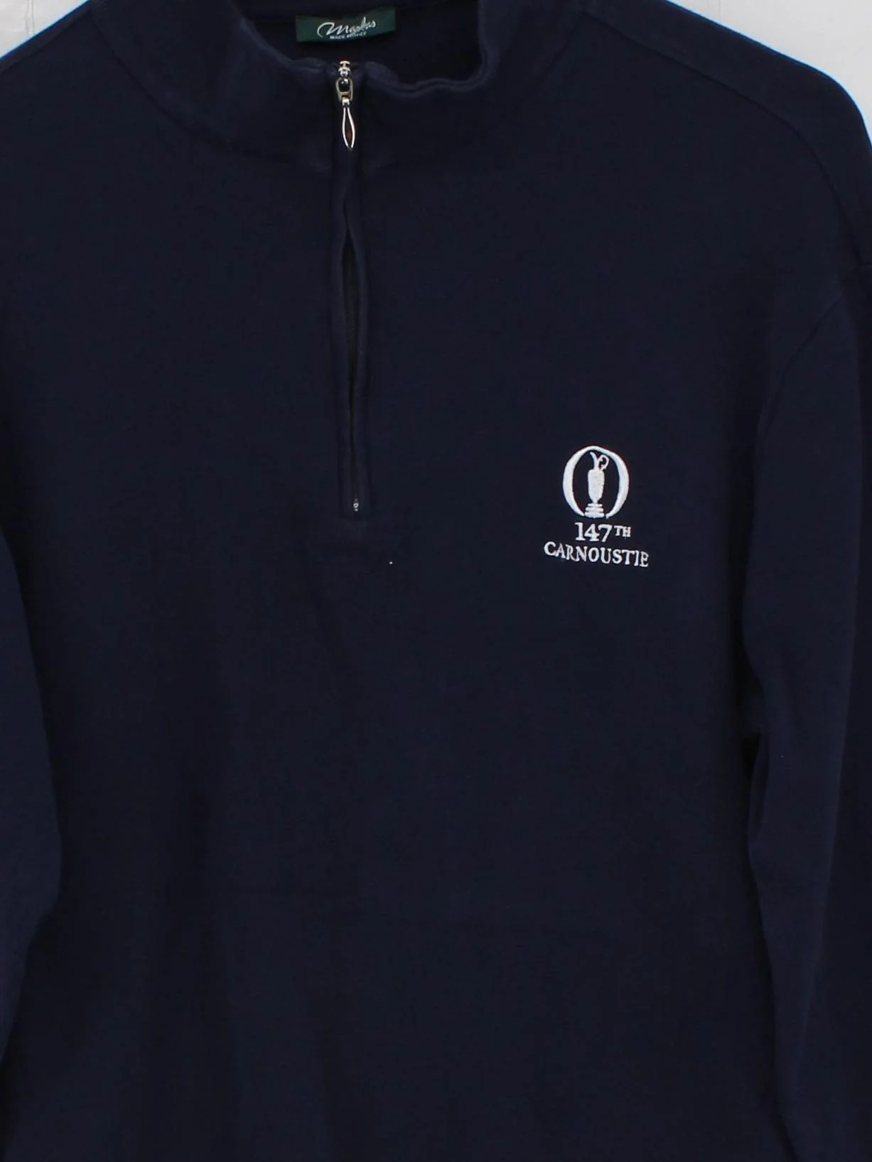 Marbas Men's Jumper M Blue 100% Cotton Mock Neck Pullover - Image 3