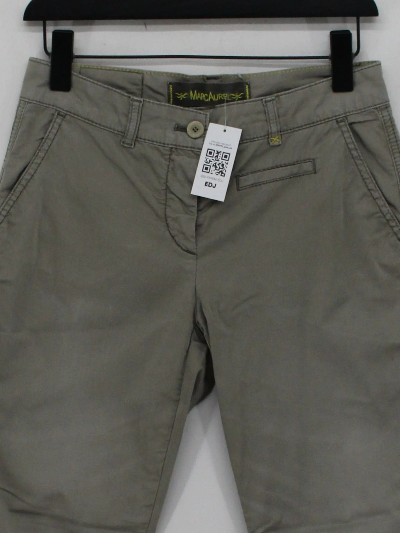 Marc Aurel Women's Trousers UK 6 Grey Cotton with Elastane Straight Chino - Image 3