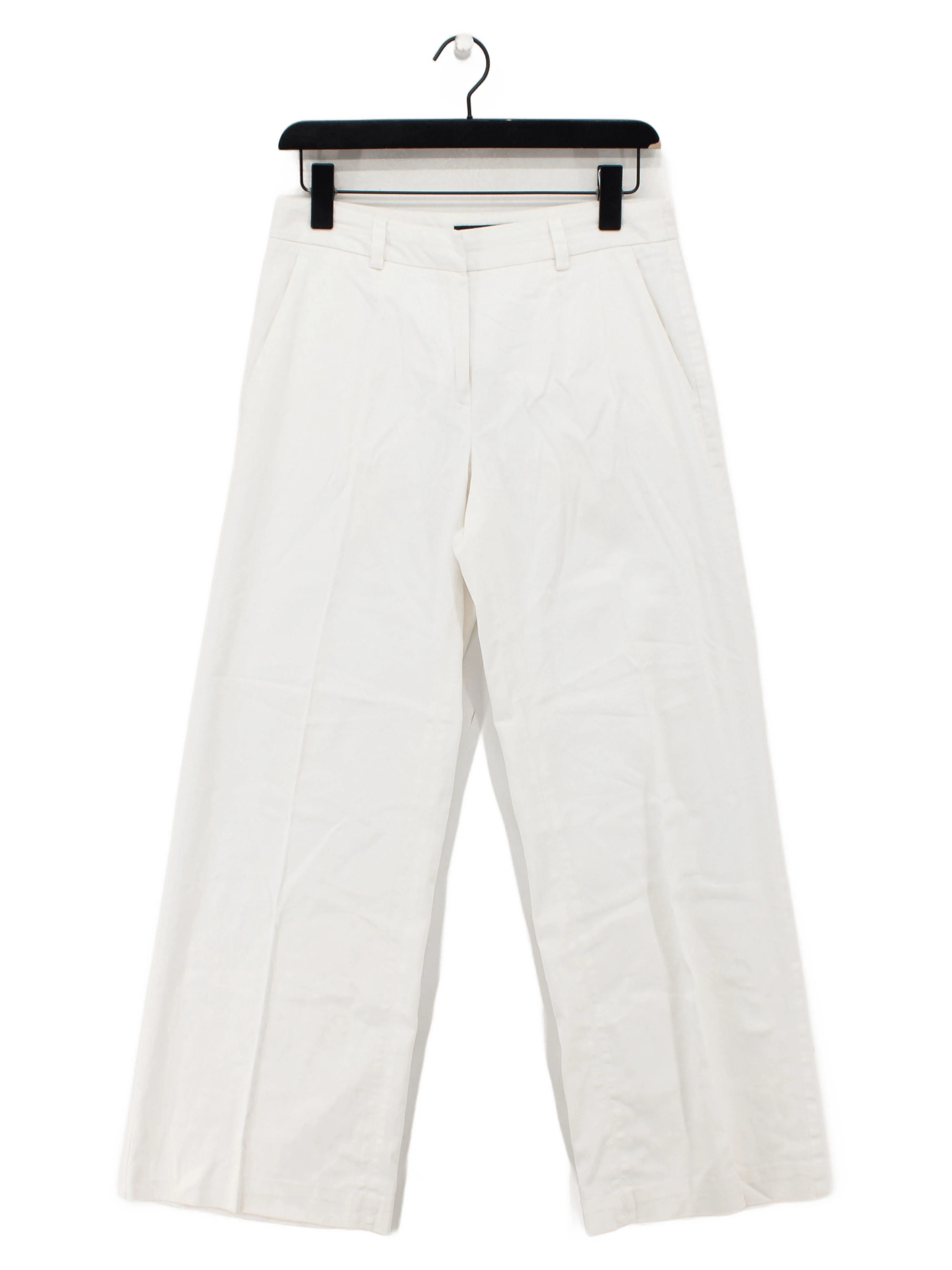 Marc Cain Women's Trousers S White Cotton with Viscose, Elastane Wide-Leg Chino