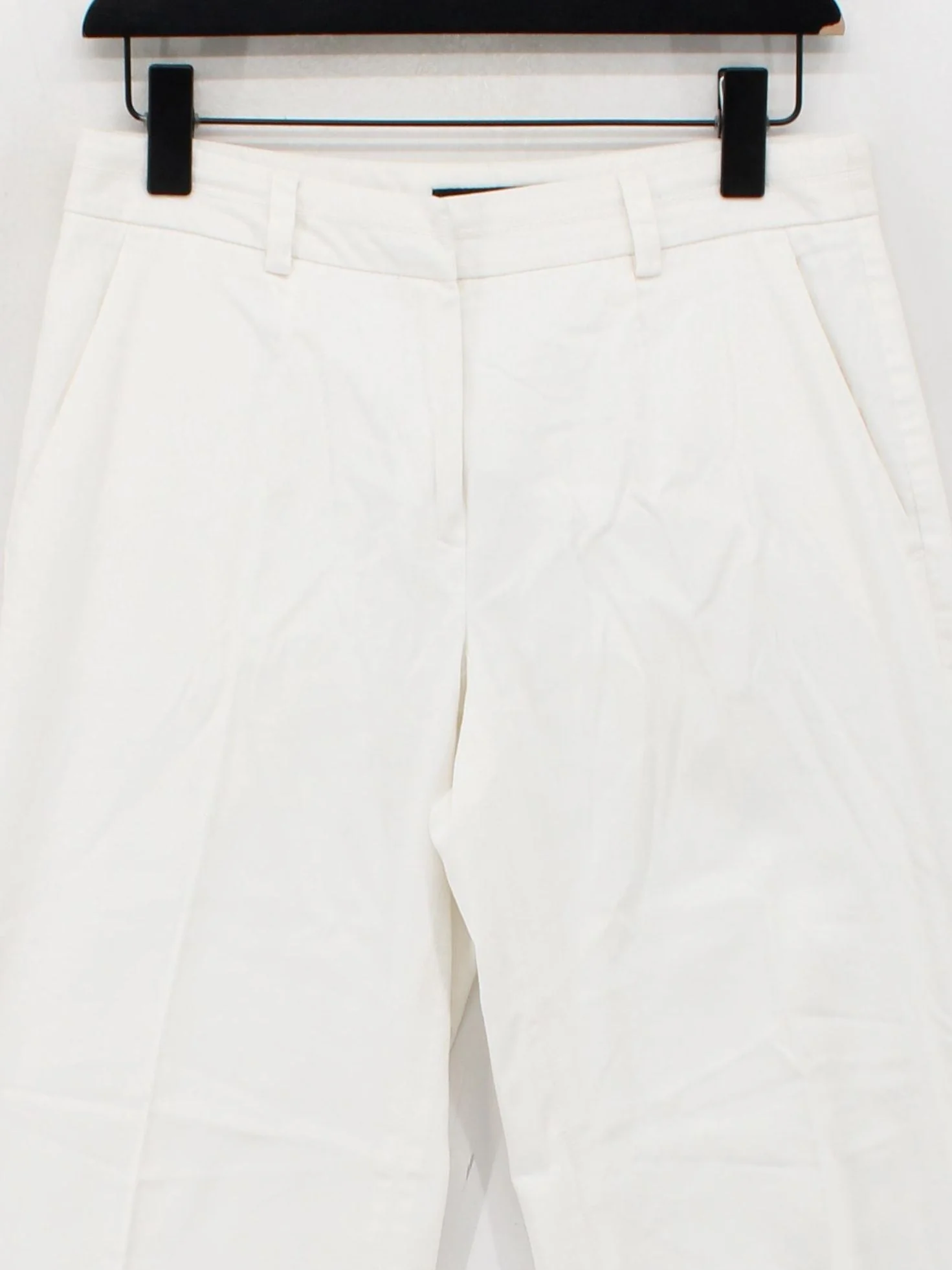 Marc Cain Women's Trousers S White Cotton with Viscose, Elastane Wide-Leg Chino - Image 3