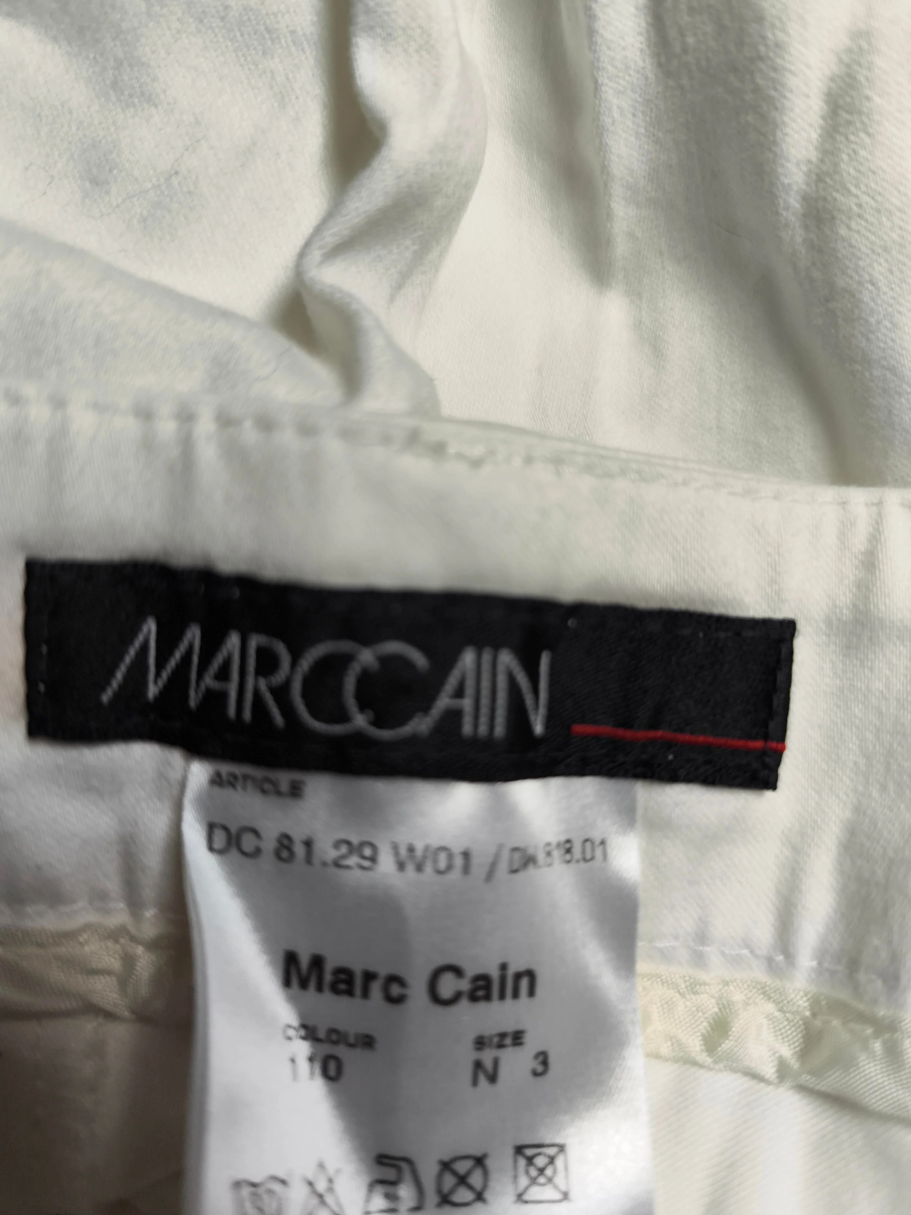 Marc Cain Women's Trousers S White Cotton with Viscose, Elastane Wide-Leg Chino - Image 6