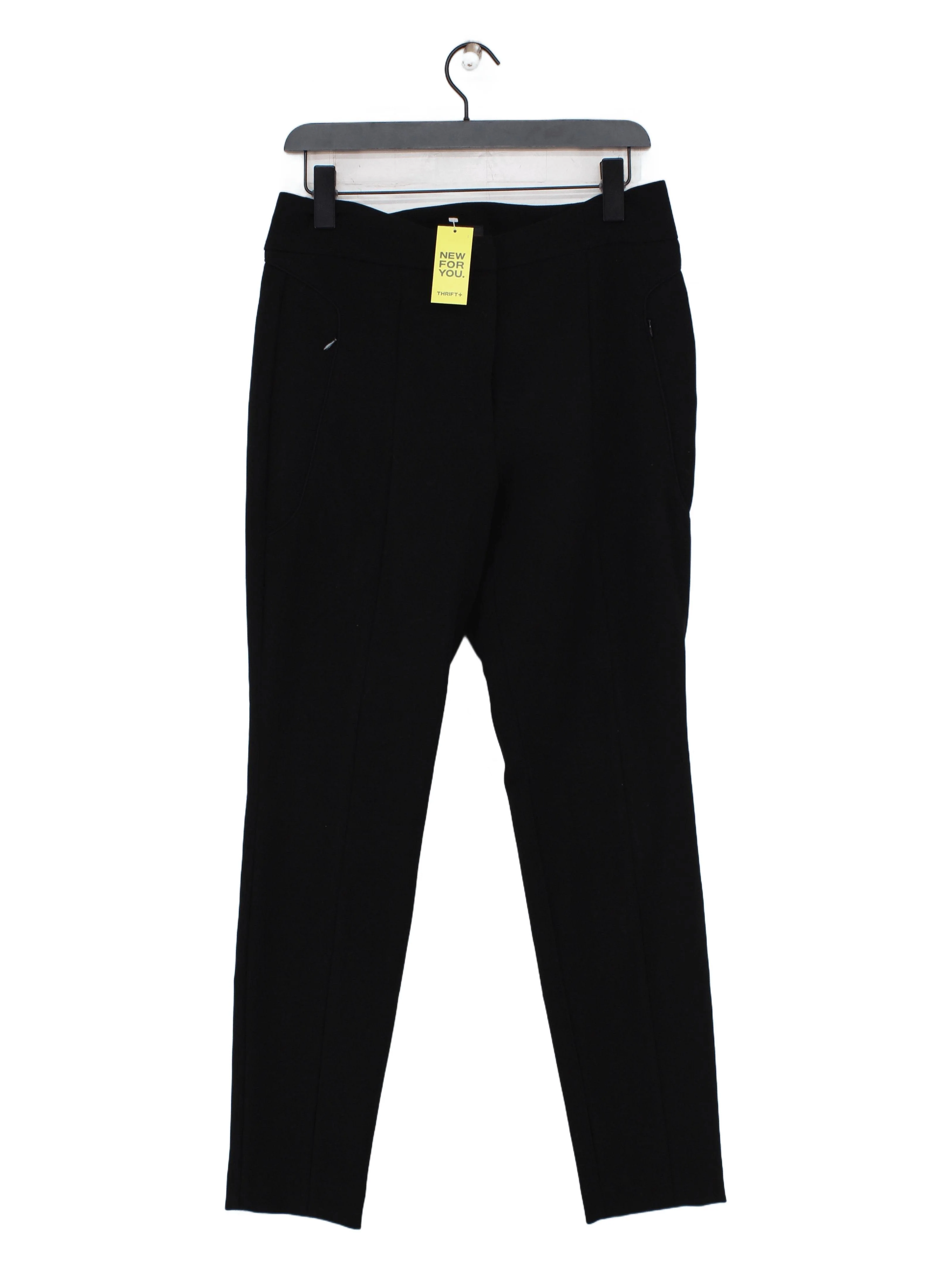 Marc Cain Women's Trousers UK 14 Black Polyester with Elastane Tapered Cropped