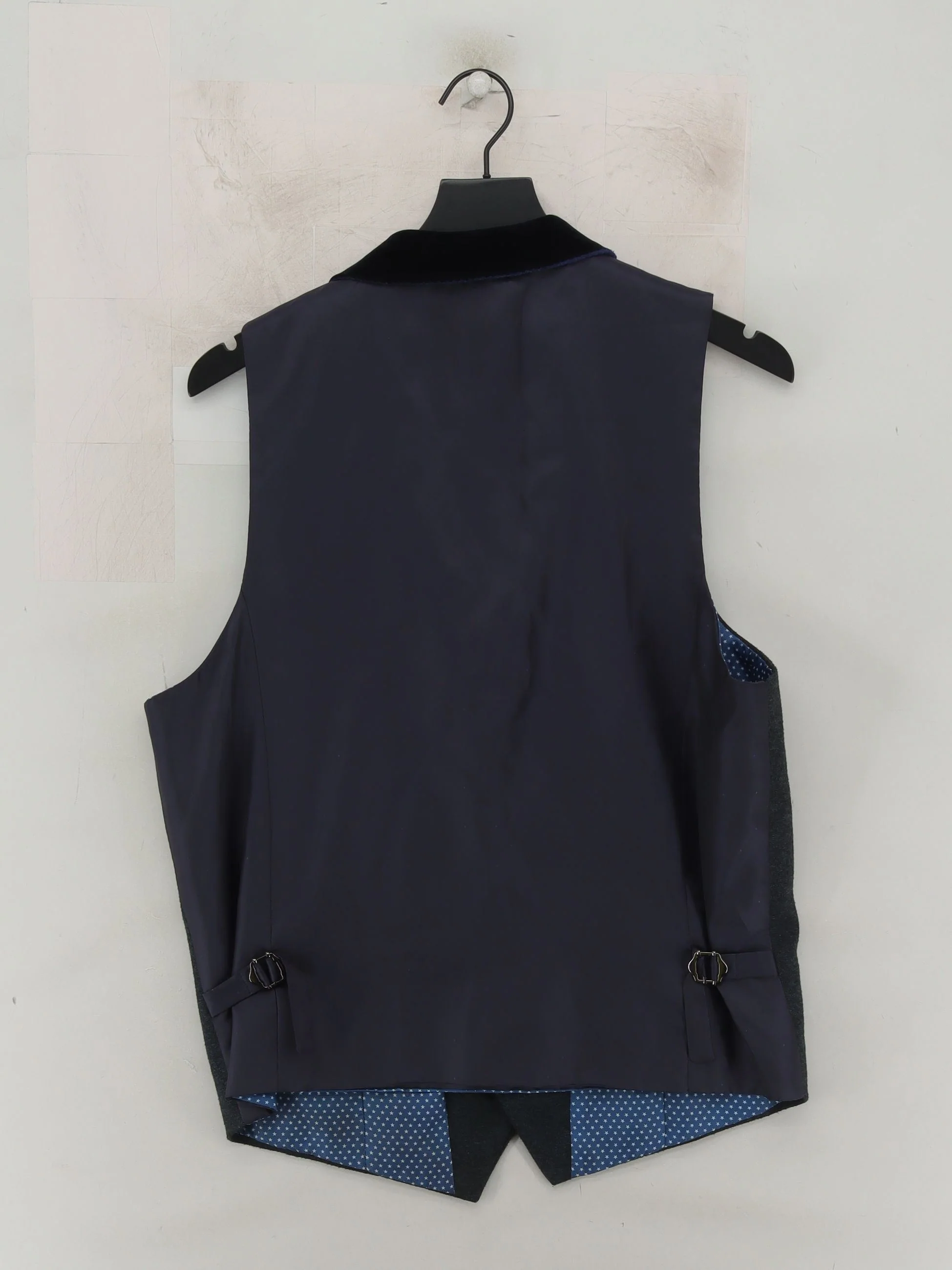 Marc Darcy Men's Coat Chest: 42 in Blue Polyester with Viscose Overcoat - Image 2
