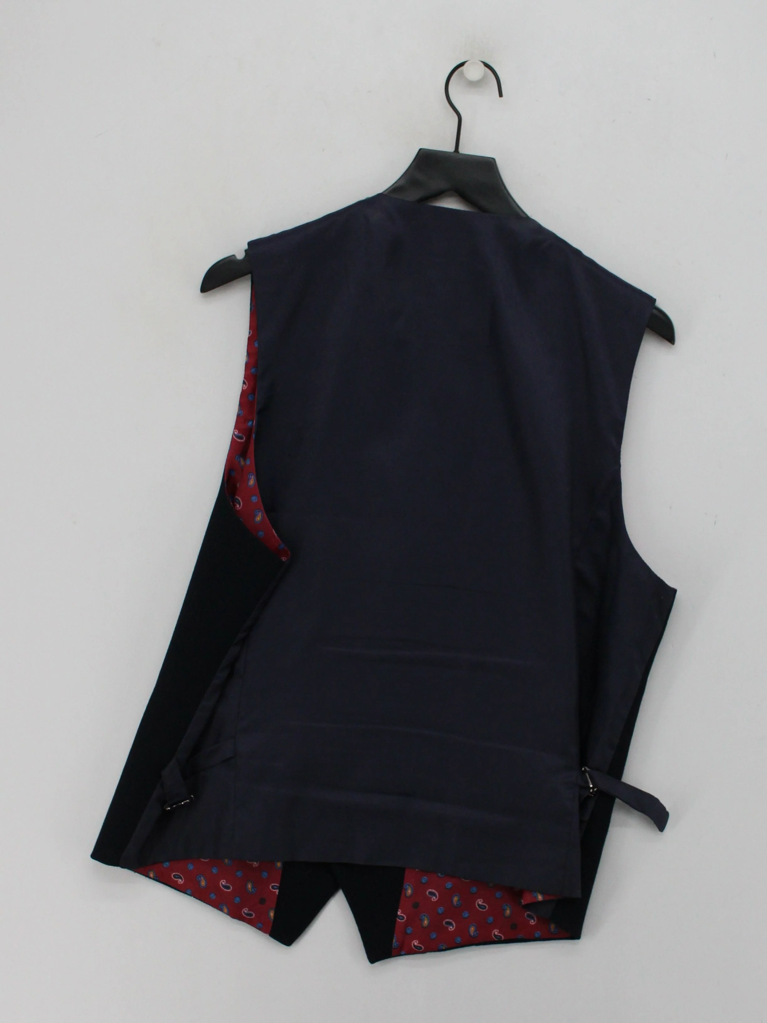 Marc Darcy Men's Coat Chest: 44 in Blue Paisley Polyester with Viscose Overcoat - Image 2