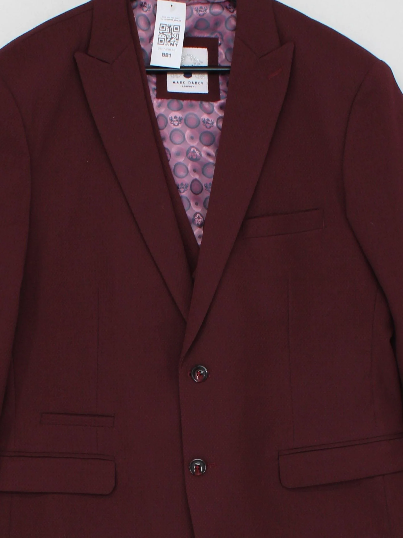 Marc Darcy Men's Two Piece Suit Chest: 44 in Red Polyester - Image 3