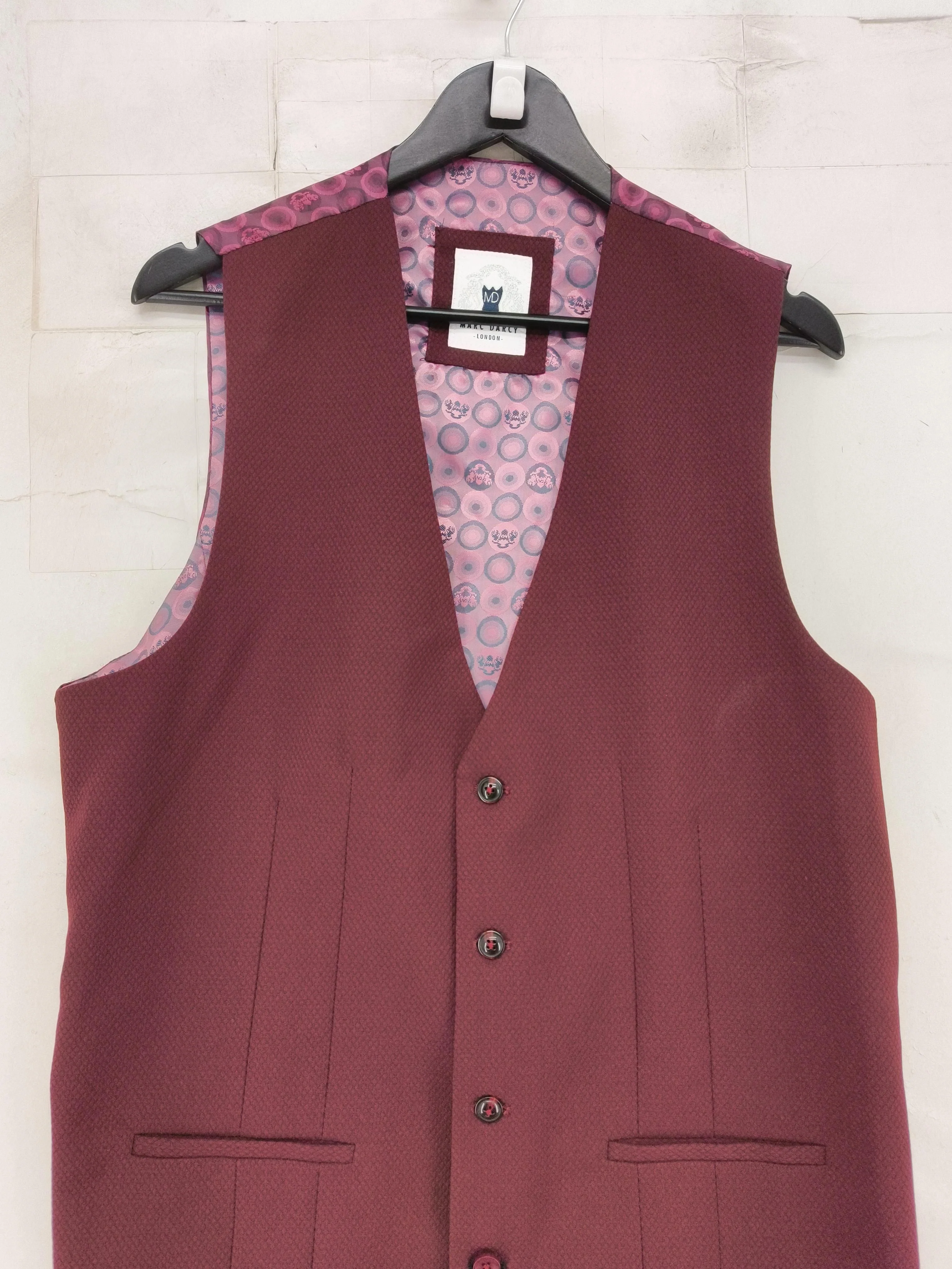 Marc Darcy Men's Two Piece Suit Chest: 44 in Red Polyester - Image 9