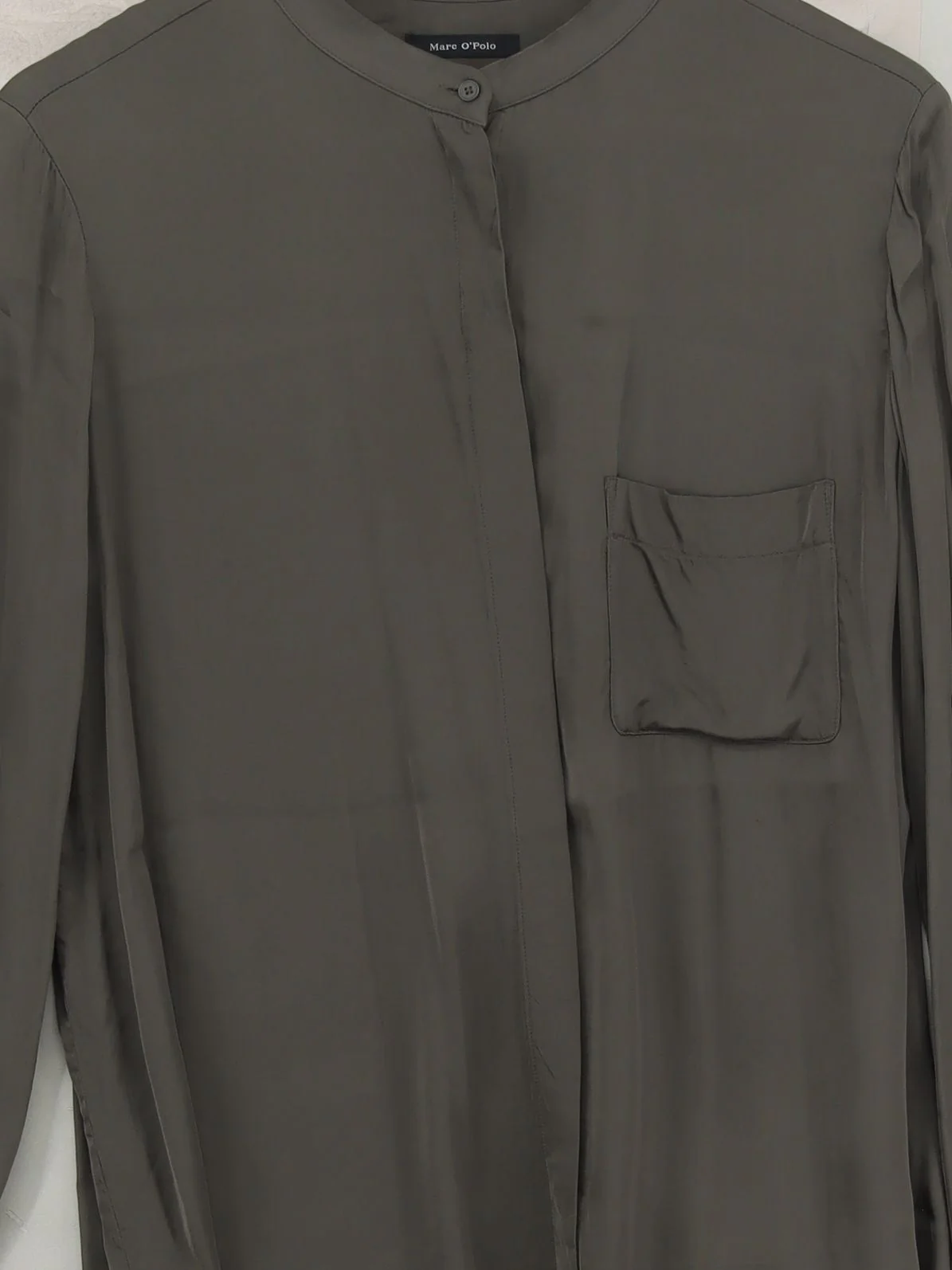 Marc O'Polo Women's Blouse UK 12 Brown 100% Viscose Long Sleeve Collared Basic - Image 3