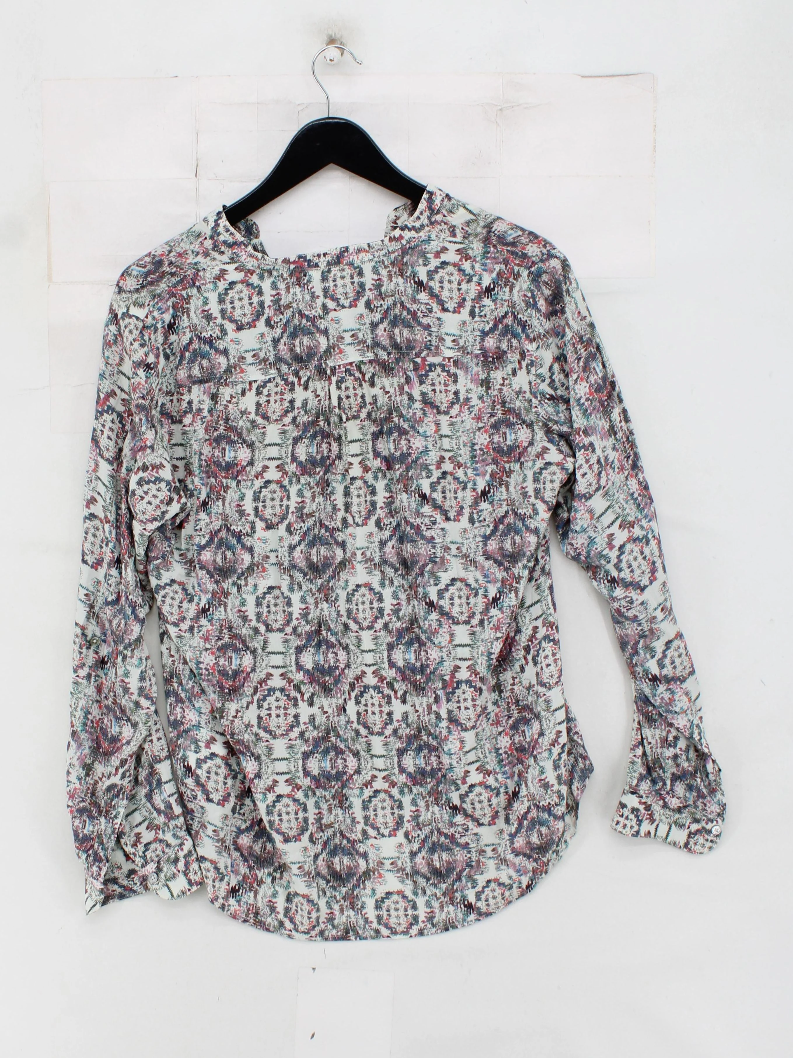 Marc O'Polo Women's Shirt UK 12 Multi 100% Viscose Long Sleeve Collared Basic - Image 2