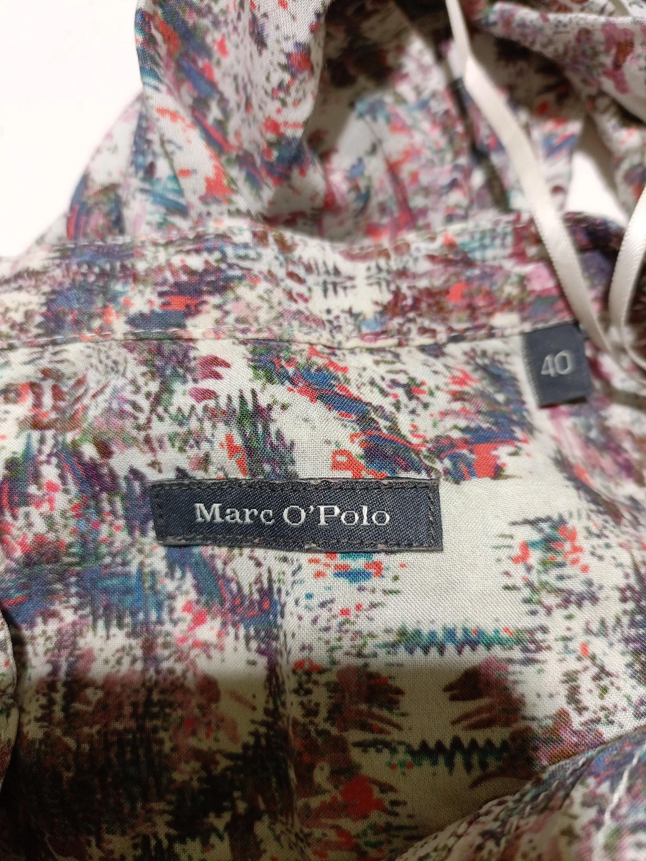 Marc O'Polo Women's Shirt UK 12 Multi 100% Viscose Long Sleeve Collared Basic - Image 5