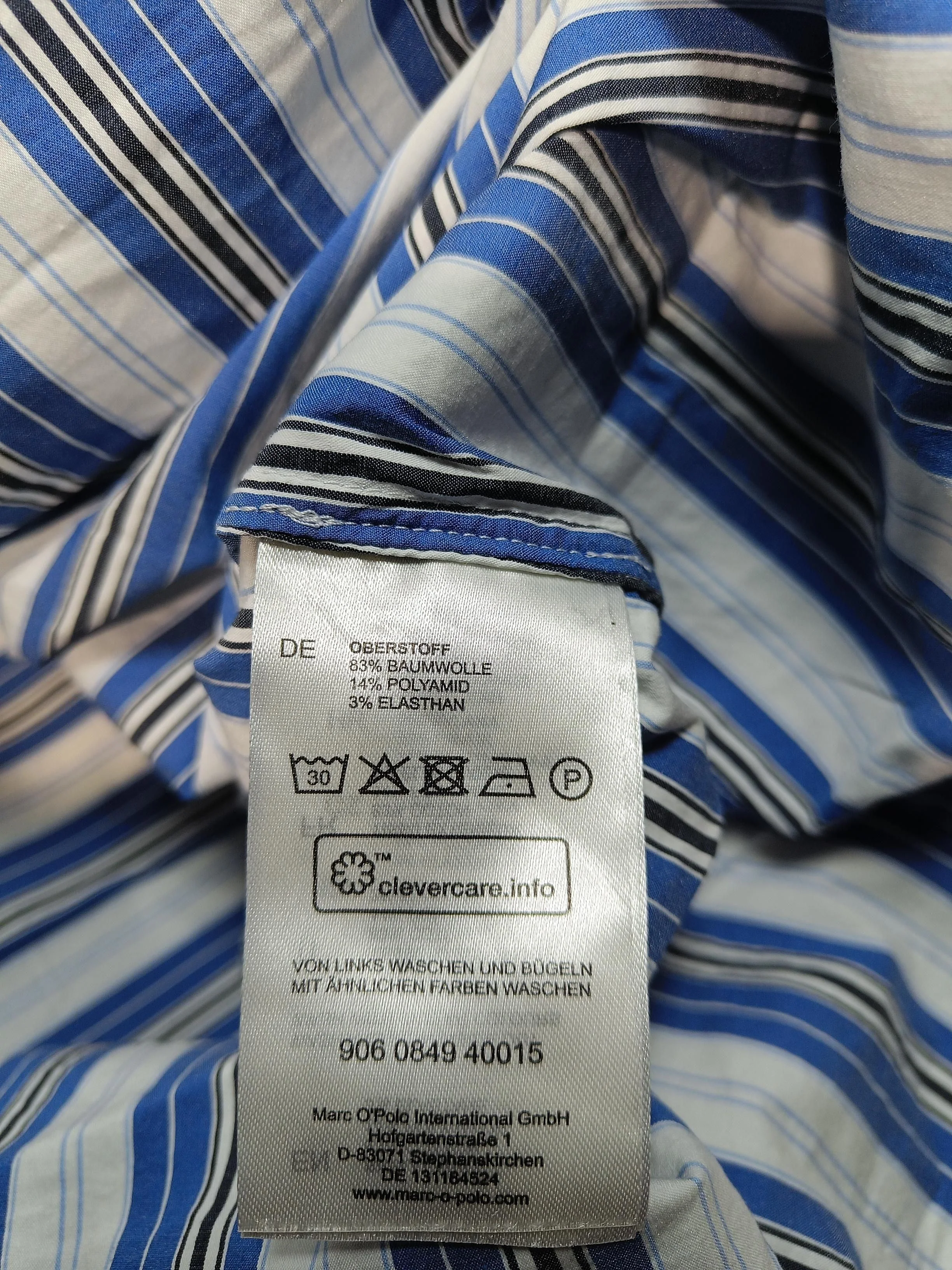 Marc O'Polo Women's Top UK 12 Blue Cotton with Polyamide, Elastane Basic - Image 6