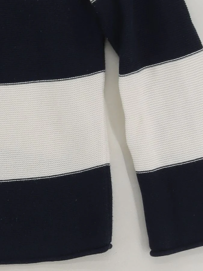 Marella Men's Jumper S Blue Striped 100% Wool Round Neck Pullover - Image 4