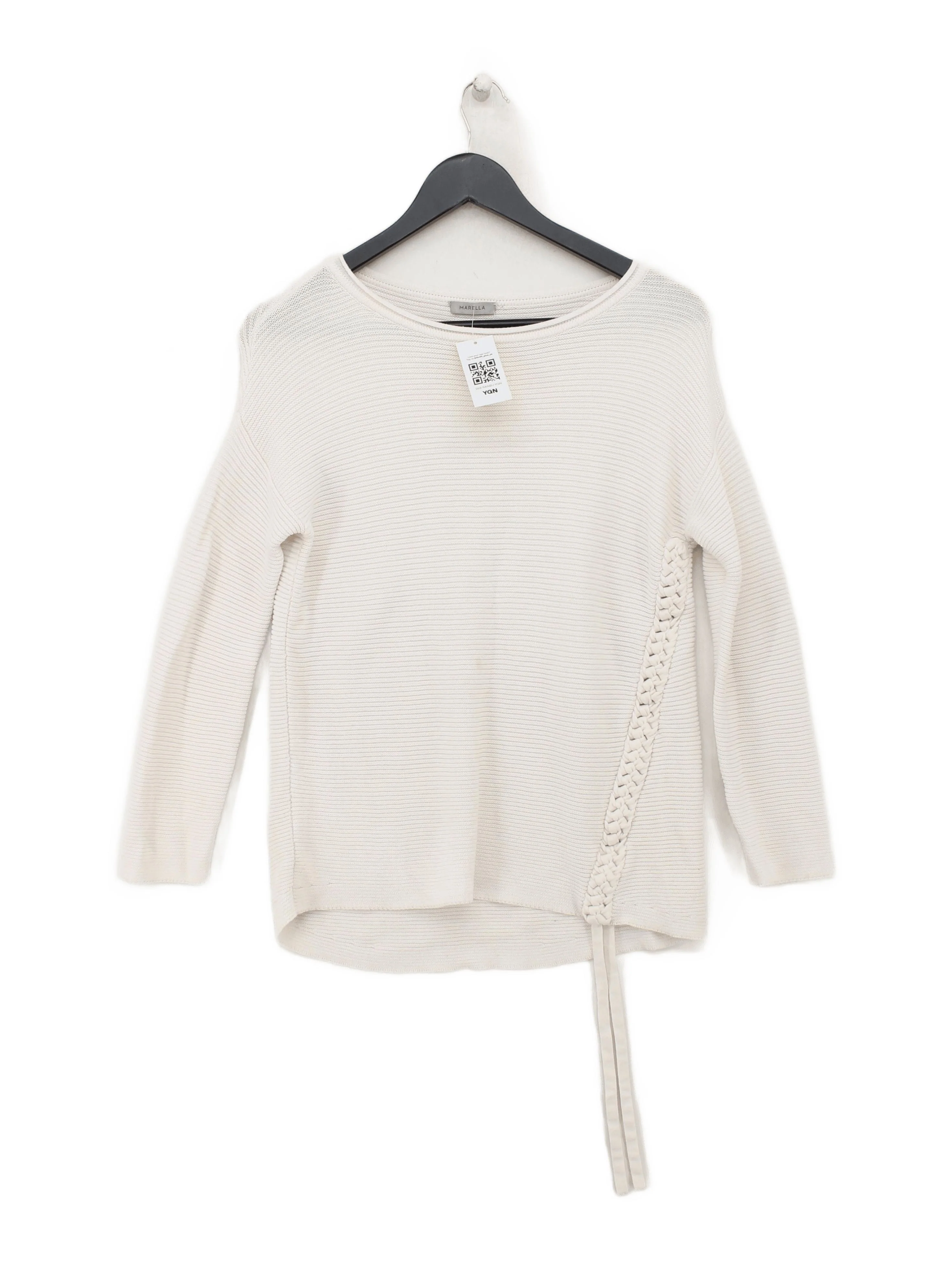 Marella Women's Jumper M Cream 100% Other Round Neck Pullover
