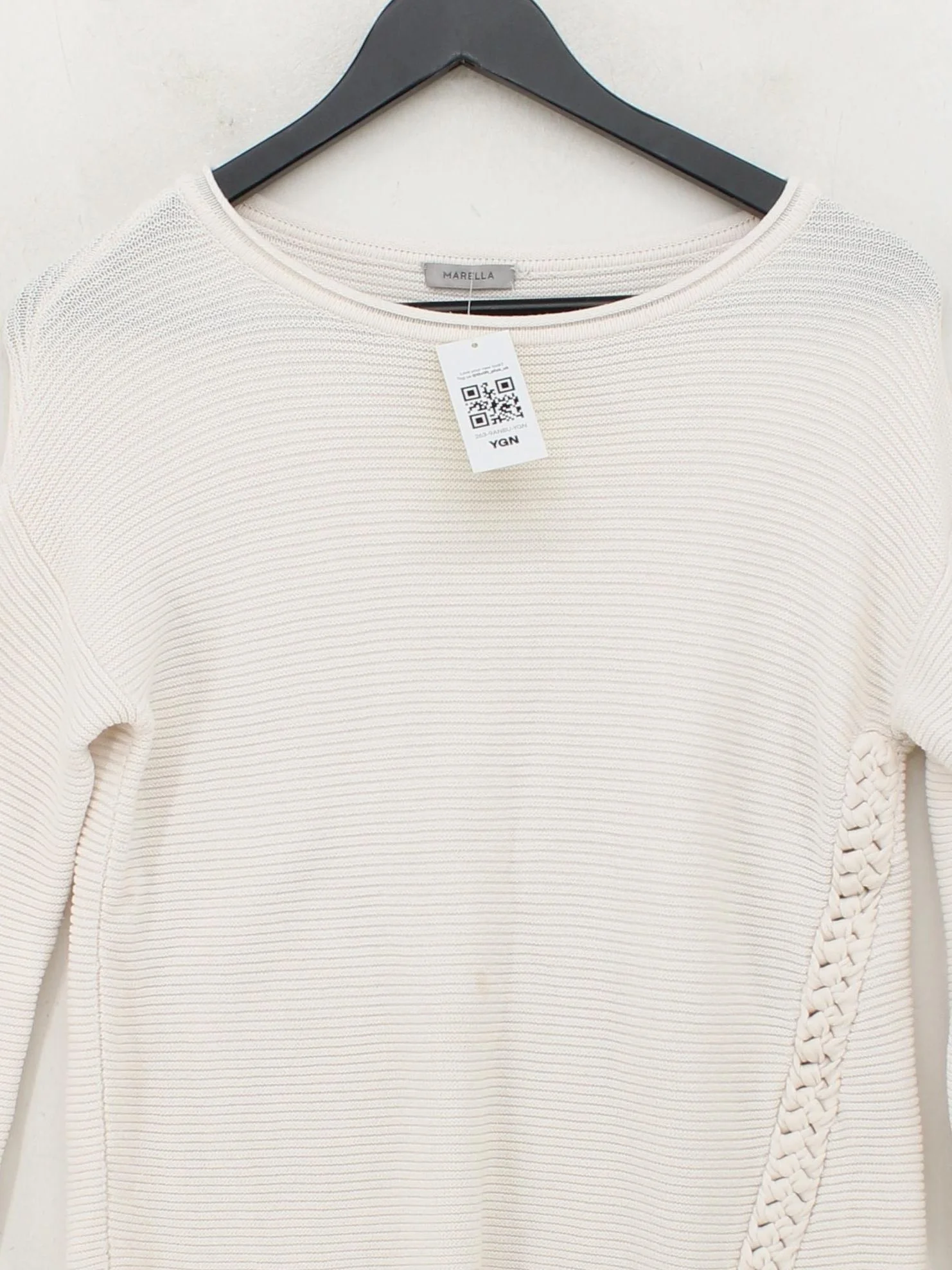 Marella Women's Jumper M Cream 100% Other Round Neck Pullover - Image 3